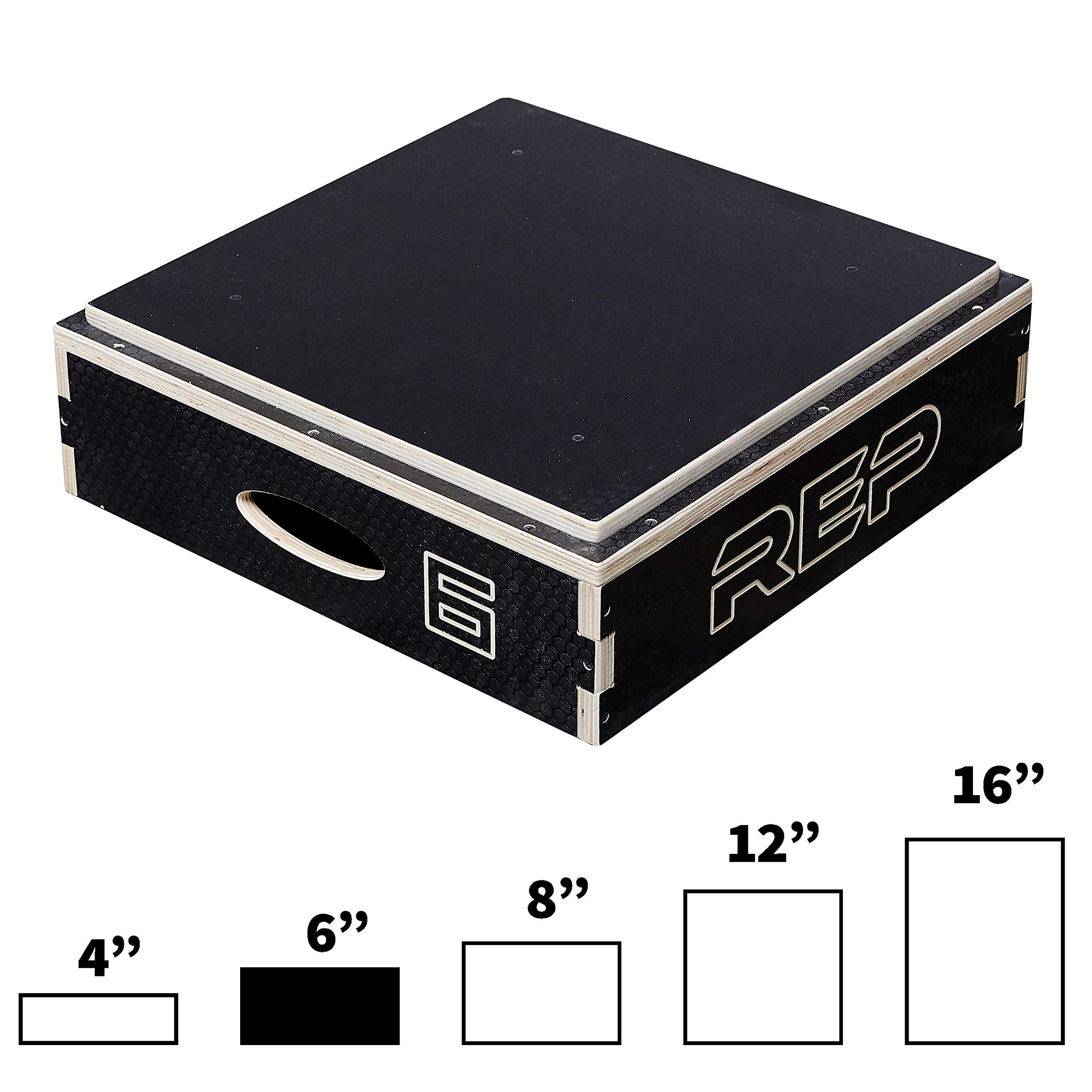 REP Fitness Stackable Wood Plyometric Box for Jump Training, CrossFit, and Home Gym Workouts - 4/6/8/12 Inch Plyo Box Sizes, Fully Assembled - Perfect for HIIT, Cardio, and Strength Training Exercises