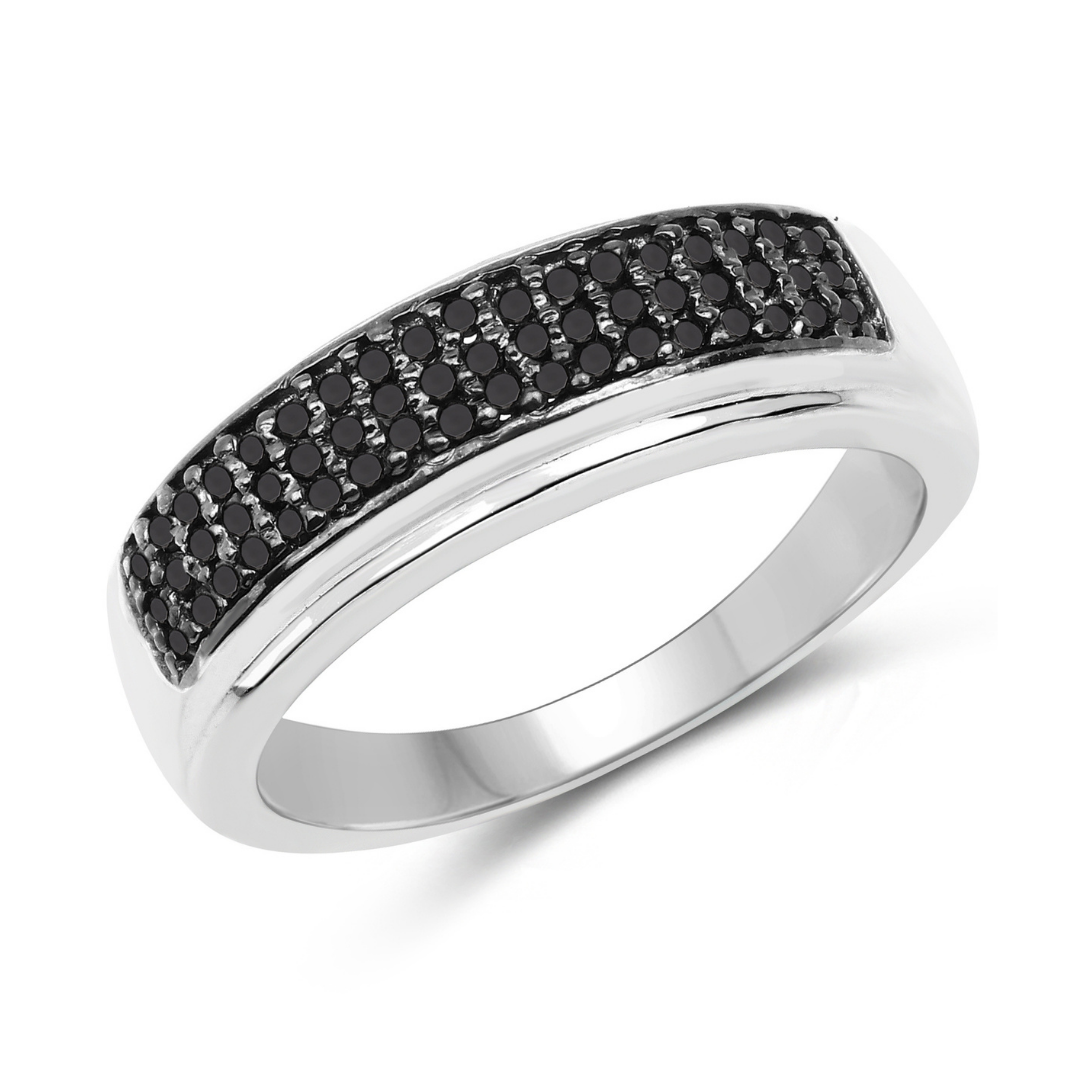 Genuine Black Diamond Cluster Ring for Women - Elegant & Durable Wedding, Engagement, or Anniversary Jewelry Gift