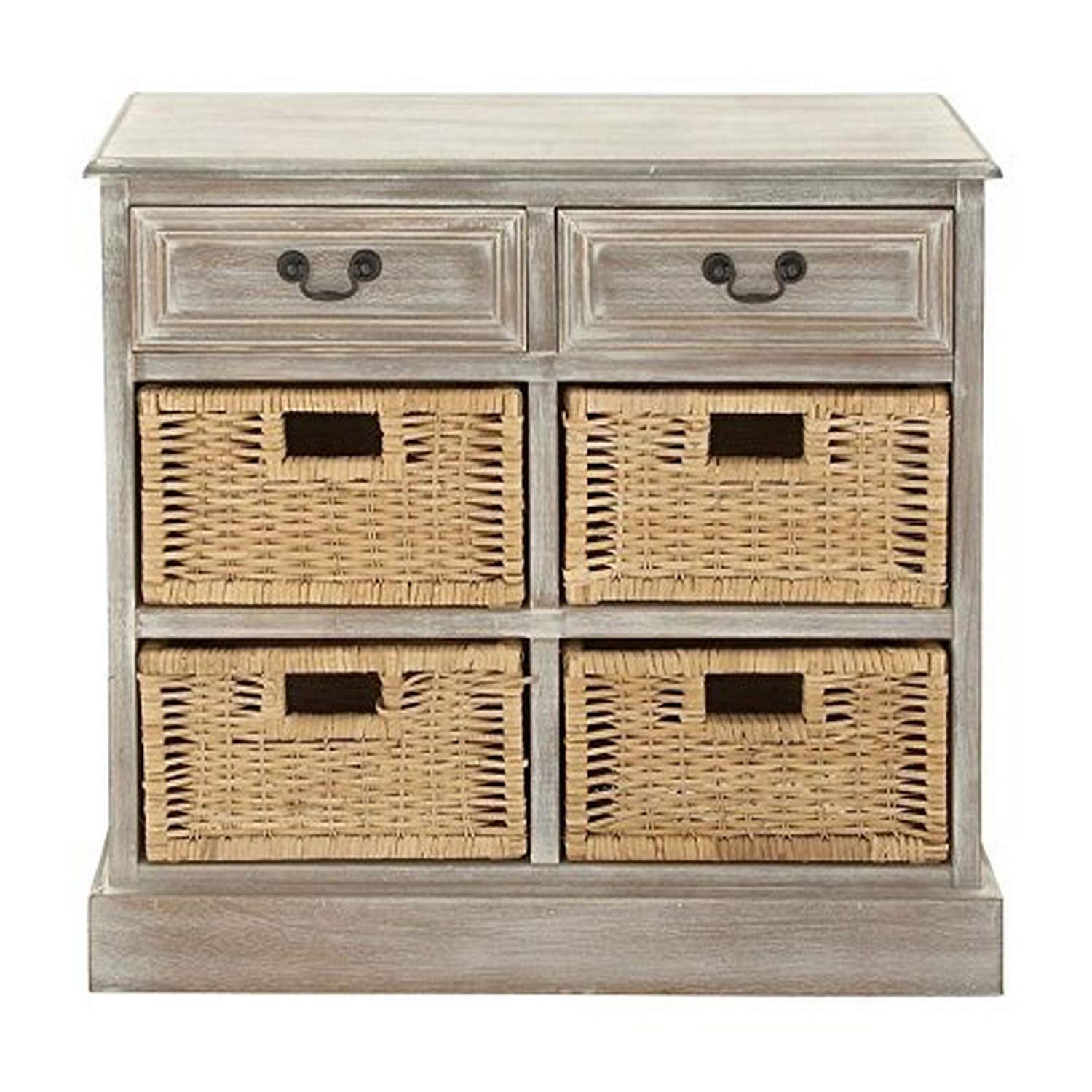 Deco 79 Wooden Storage Organizer with 4 Baskets and 2 Drawers - 30