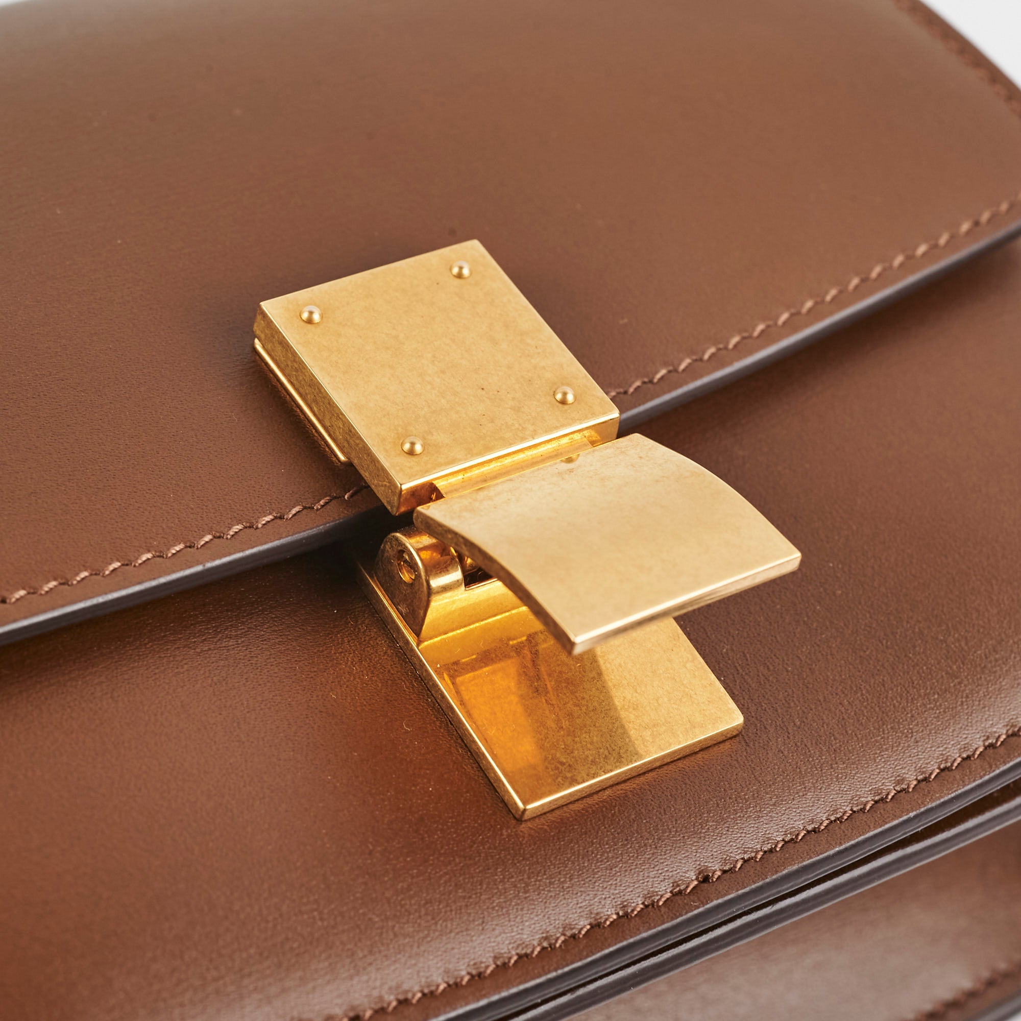 Celine Small Box Bag in Tan Leather - Elegant Crossbody Handbag for Women | Perfect for Work, Travel & Everyday Use