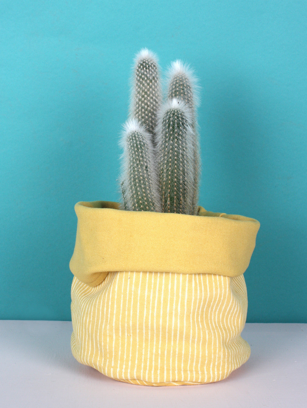 Stripe Canvas Storage Baskets - Mustard Yellow Fabric Organizer for Home, Office & Nursery - Perfect for Toys, Blankets & Decor