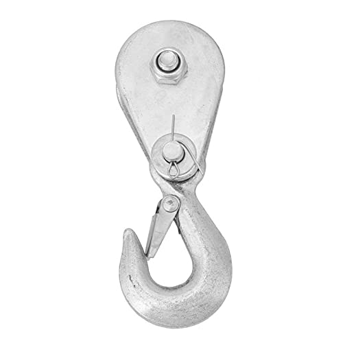 Heavy Duty Swivel Hook Pulley Block - 0.5Ton Winch Rope Bearing for Lifting & Crane Work