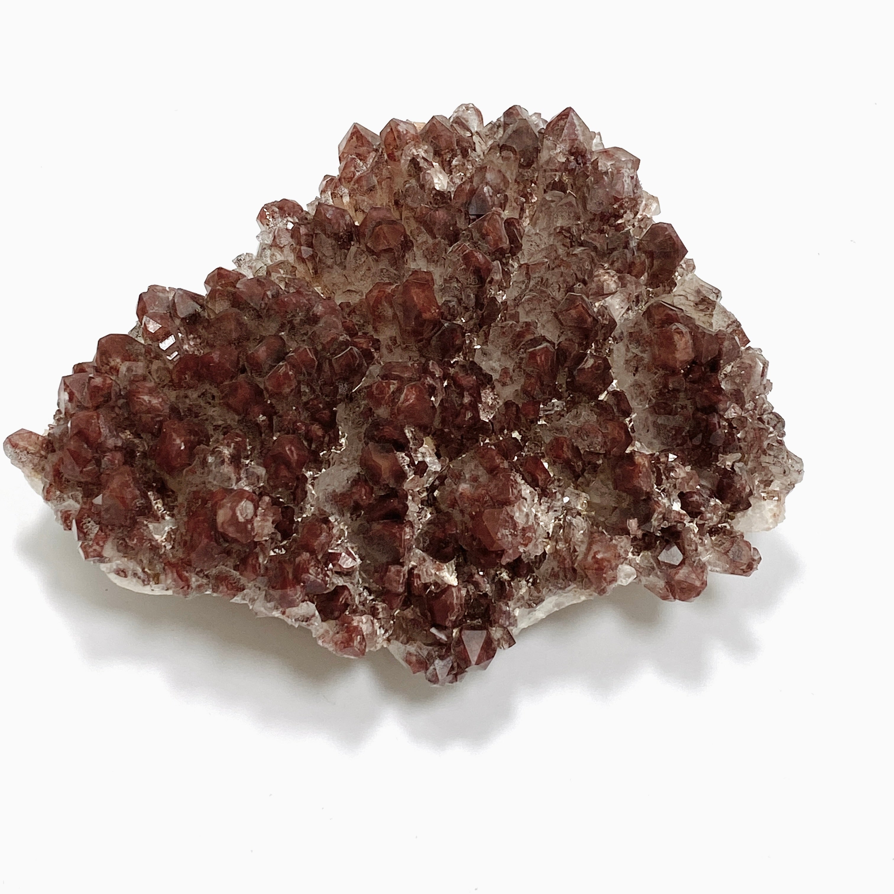Natural Red Hematite Phantom Quartz Crystal Cluster from Zambia - CR3721 | Healing Stone for Meditation, Energy Work & Home Decor