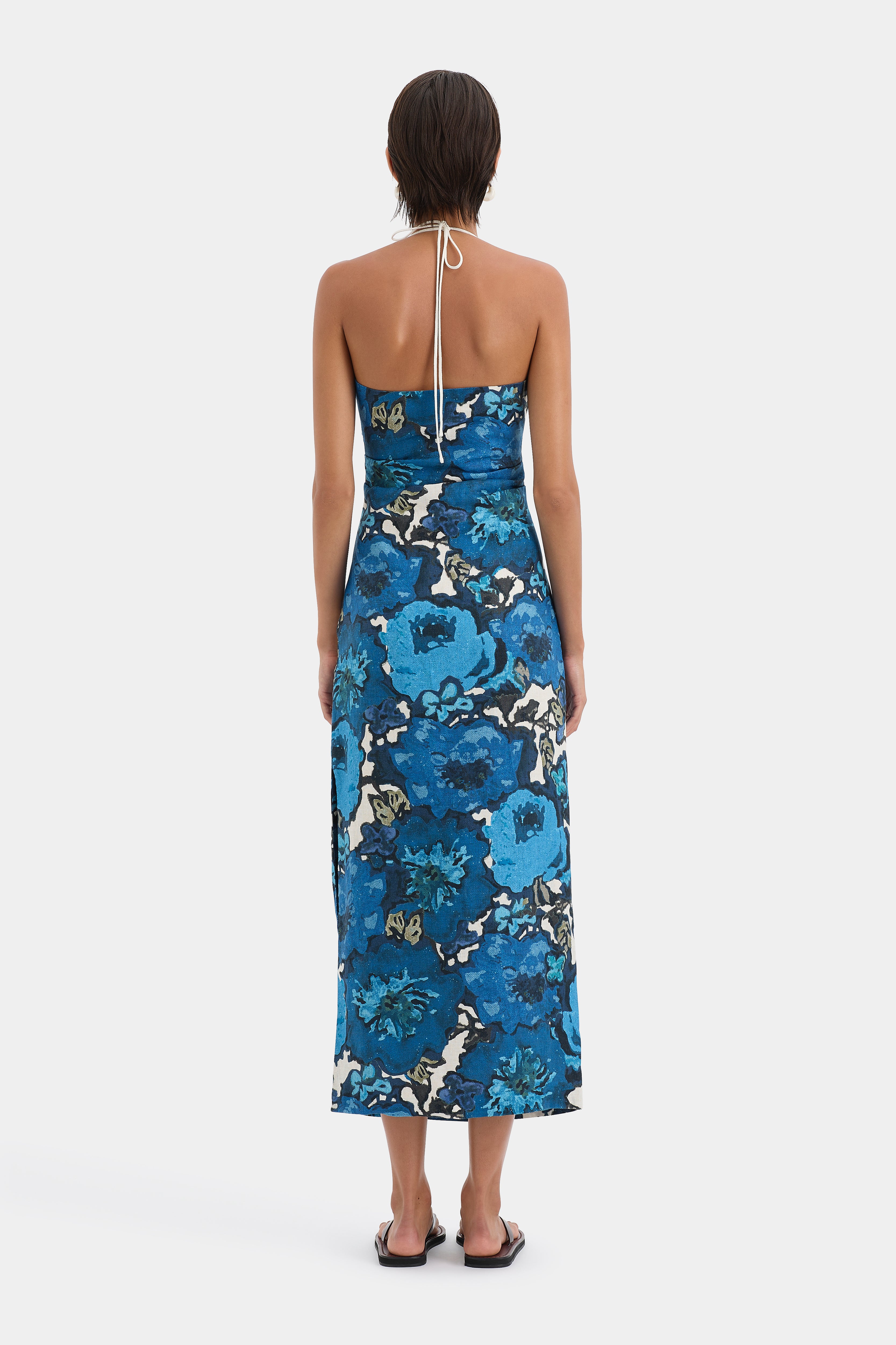 Camellia Midi Dress for Women - Floral Print Summer Dress with Short Sleeves - Perfect for Beach Vacation, Date Night & Casual Outings