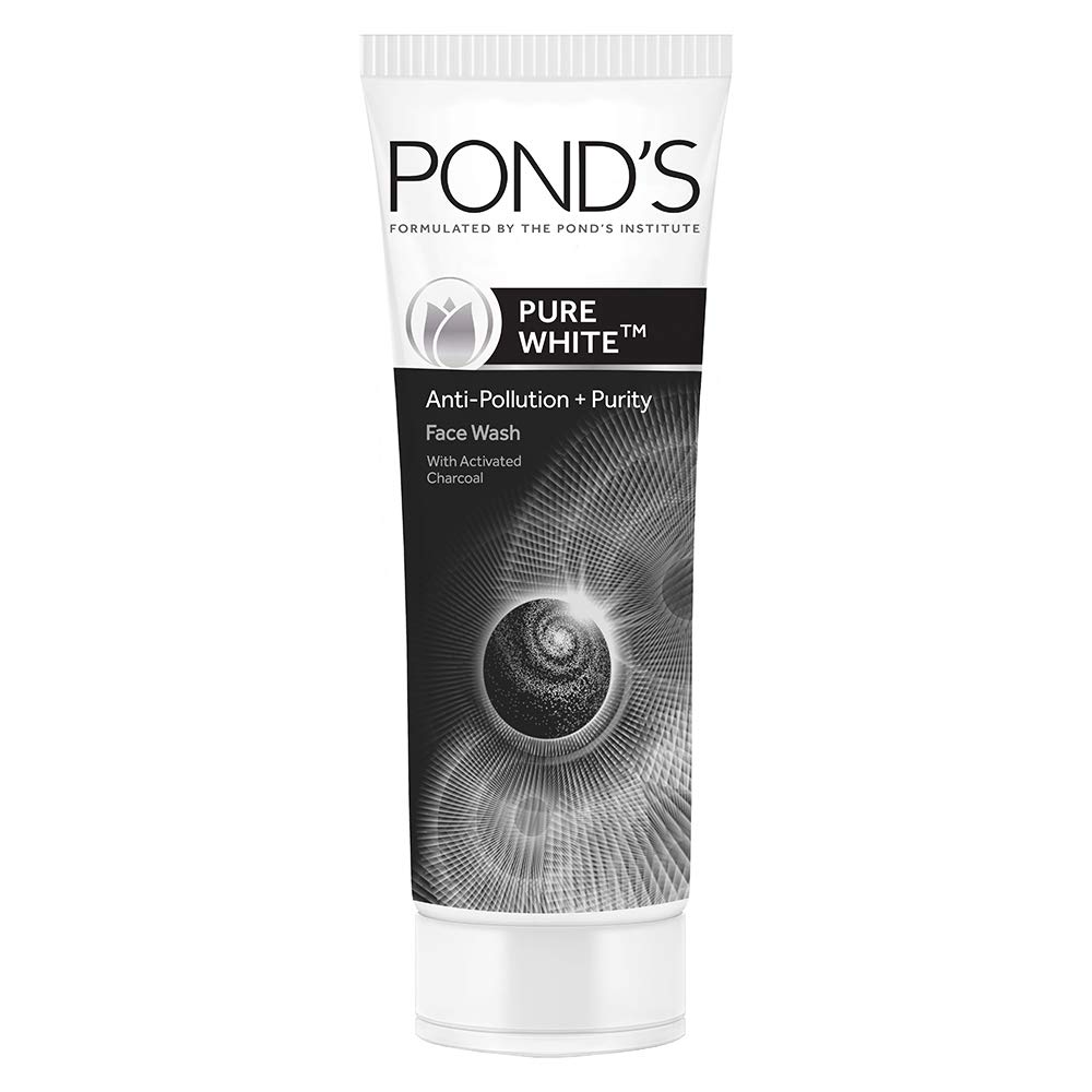 Pond's Pure White Anti Pollution Activated Charcoal Face Wash 100g & Lakme Peach Milk SPF 24 PA+ Sunscreen Moisturizer 120ml - Deep Cleansing & Daily Sun Protection for Oily & Combination Skin