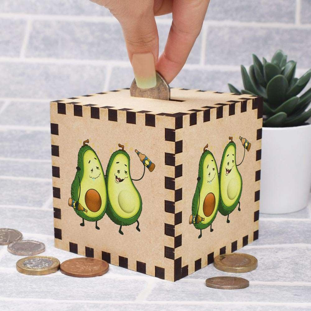 Piggy Bank for Kids - Smashed Avocados Design Money Box (MB00075141) - Fun Savings Jar for Allowance & Birthday Gifts | Perfect for Home, Classroom & Financial Education