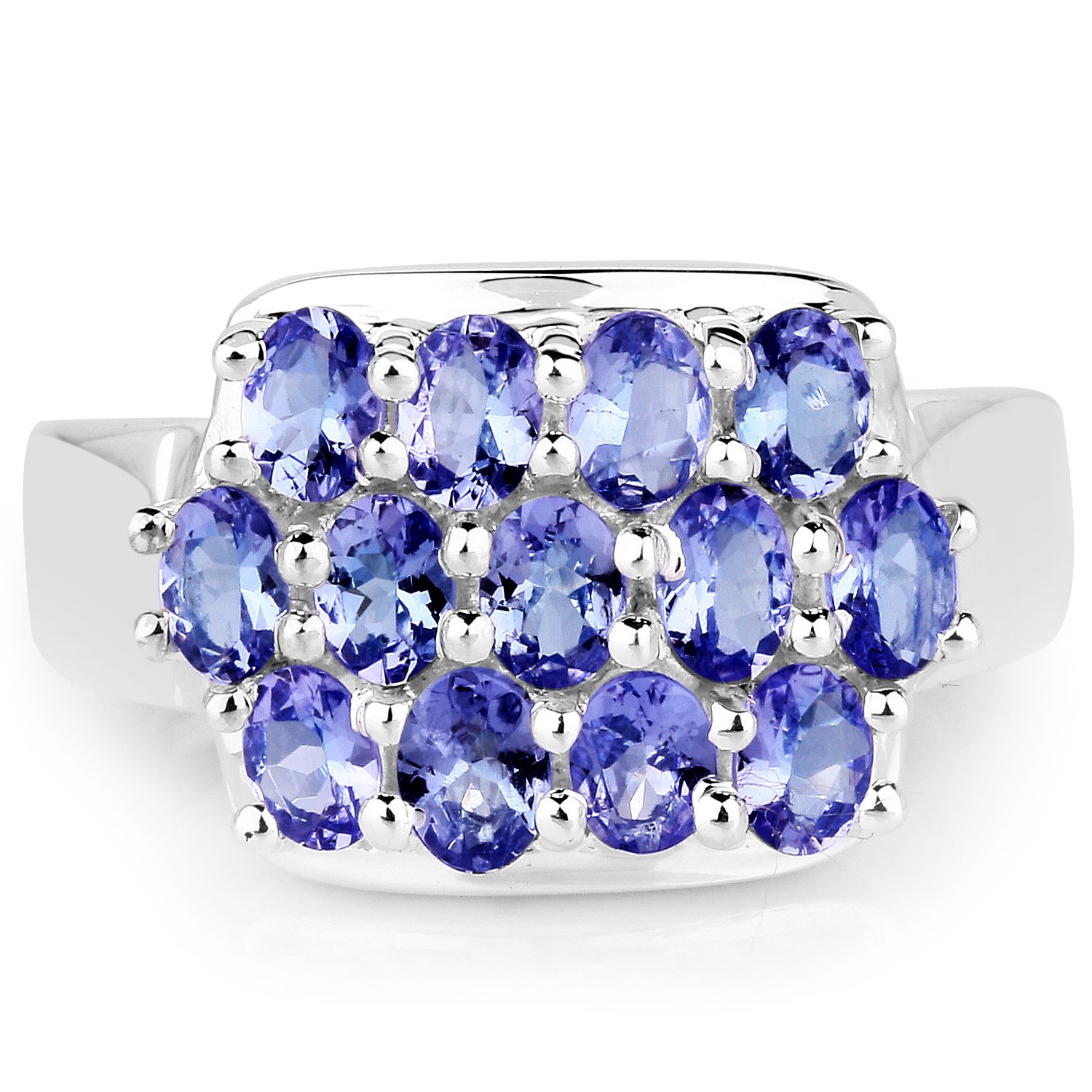 Genuine Oval Tanzanite Sterling Silver Ring - Size 6.00 | Elegant Women's Jewelry for Weddings, Anniversaries & Special Occasions