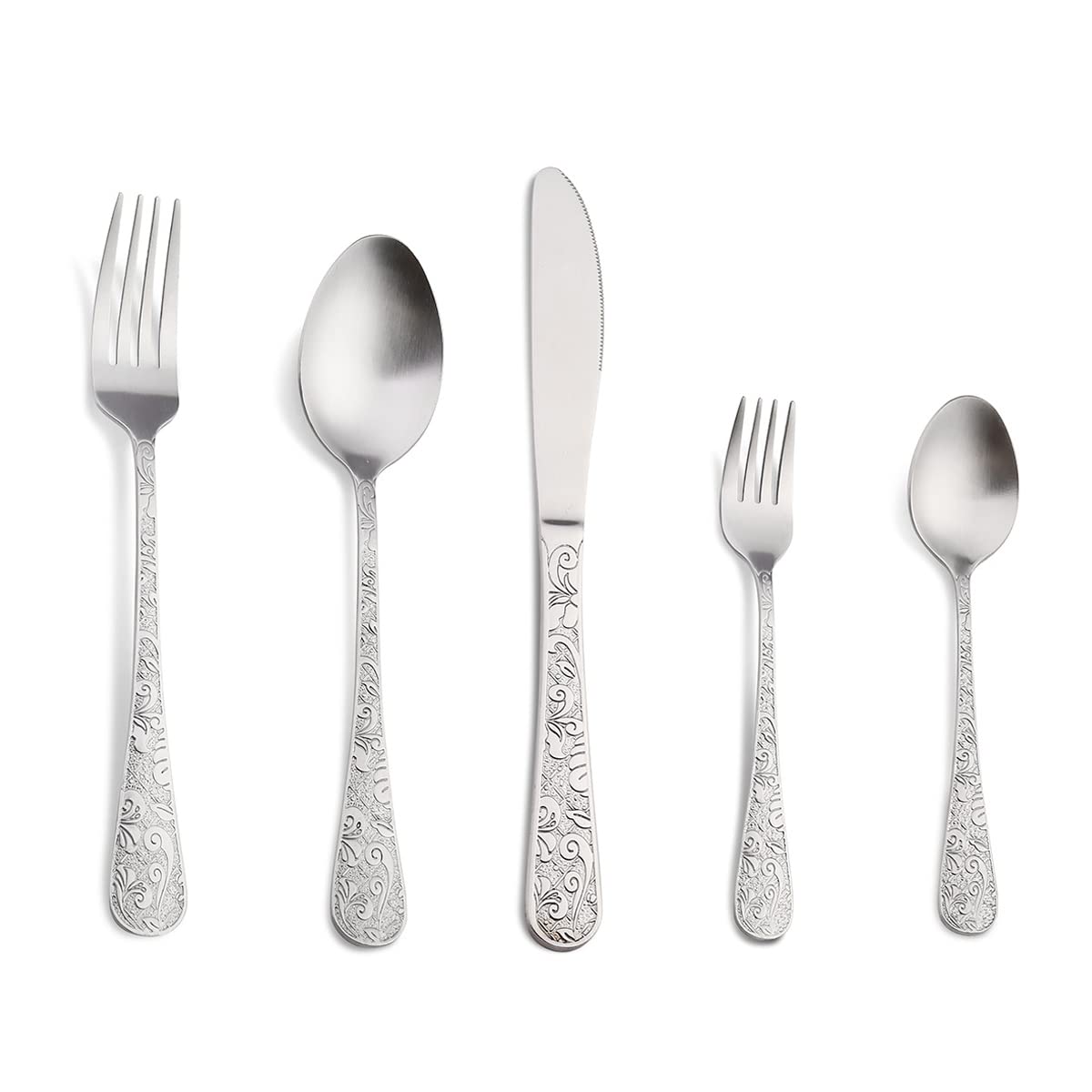 20-Piece Stainless Steel Flatware Set for 4 - Modern Silverware Cutlery with Serving Utensils - Dishwasher Safe Tableware for Home, Kitchen, Hotel & Restaurant - Perfect for Daily Dining, Dinner Parties & Catering Events