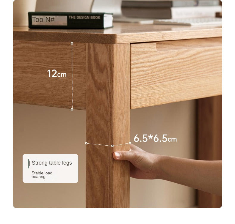 Premium Solid Wood Office Desk - Oak & Beech - Modern Home Office Furniture for Remote Work & Study