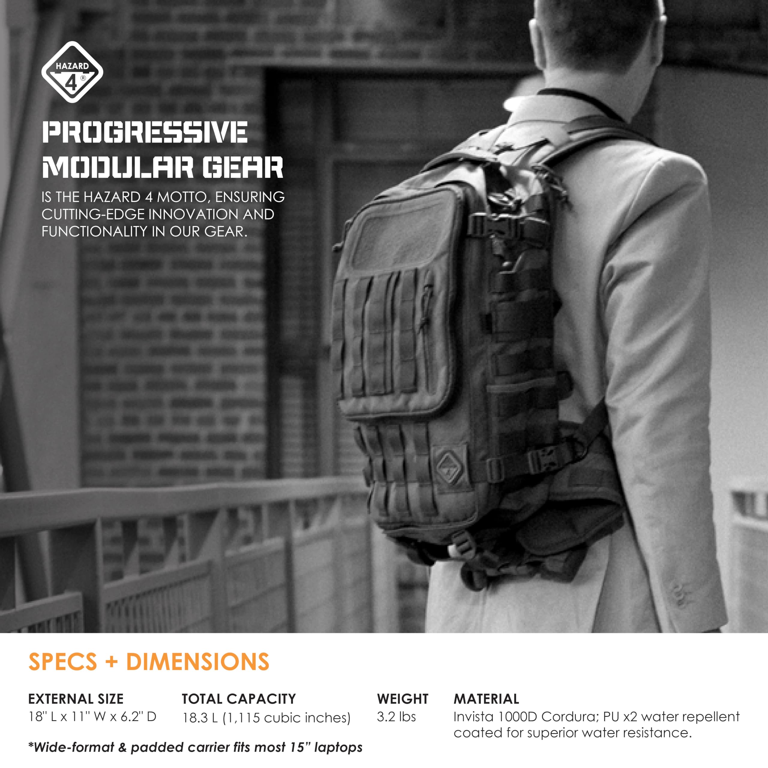 HAZARD 4 Second Front™ Rotatable Tactical Backpack - Durable Military Style MOLLE Compatible EDC Pack for Outdoor, Hiking & Travel - Perfect for Adventure, Camping & Everyday Carry