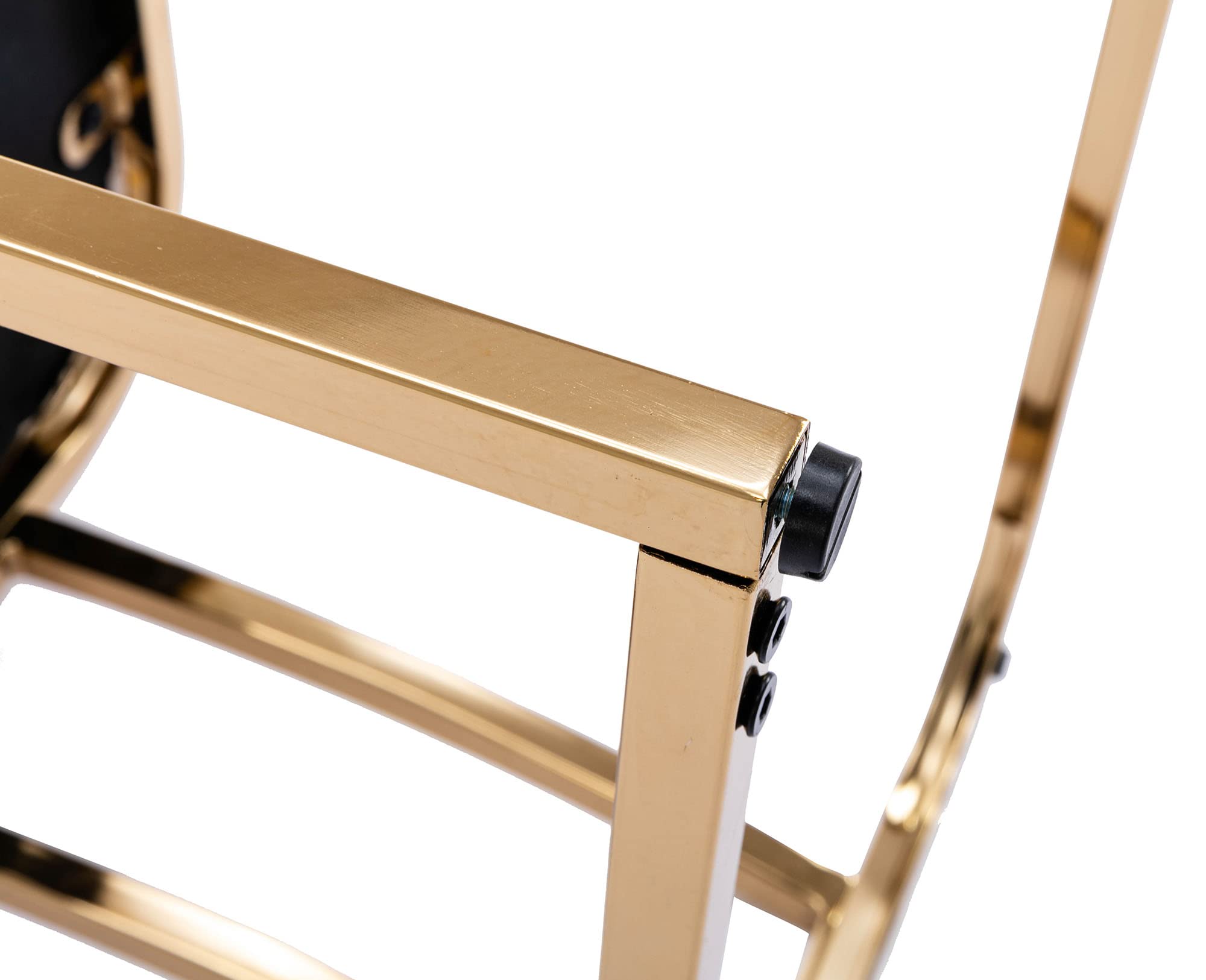 VESCASA Mid Century Modern Dining Chairs Set of 2 - Faux Leather Upholstered with Gold Metal Frame - White Contemporary Kitchen & Restaurant Chairs for Dining Room, Home Decor & Office Use