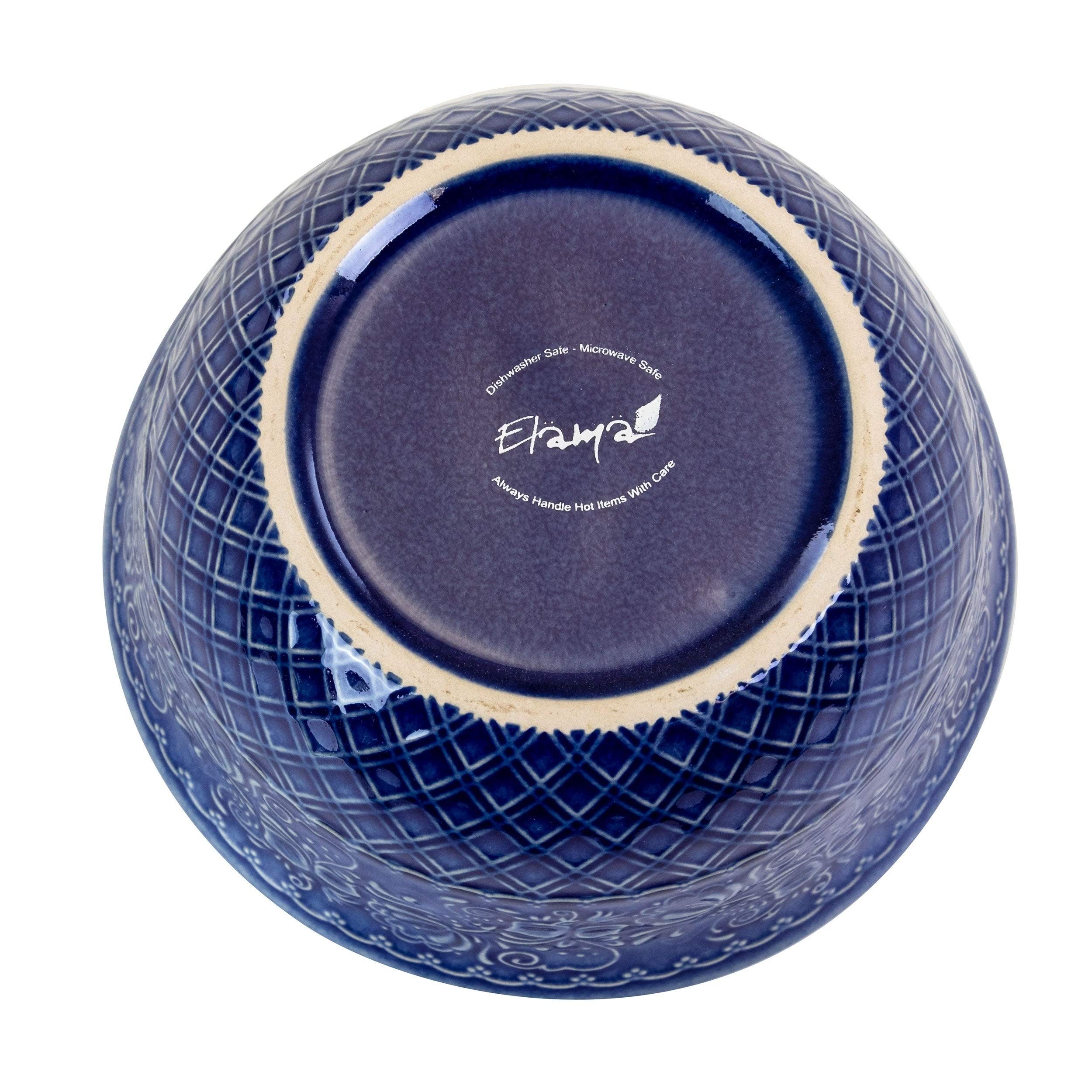 Indigo Lotus 16-Piece Square Stoneware Dinnerware Set - Blue Floral Design, Microwave & Dishwasher Safe - Perfect for Casual Dining, Entertaining & Everyday Use