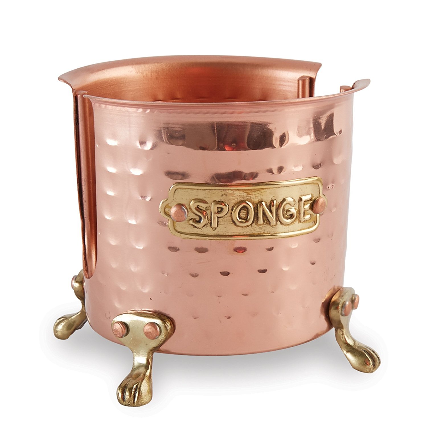 Mud Pie Kitchen Sponge Holder Caddy in Copper - Stylish Countertop Organizer for Sponges, Brushes & Cleaning Supplies | Perfect for Sink, Dishwashing & Kitchen Organization