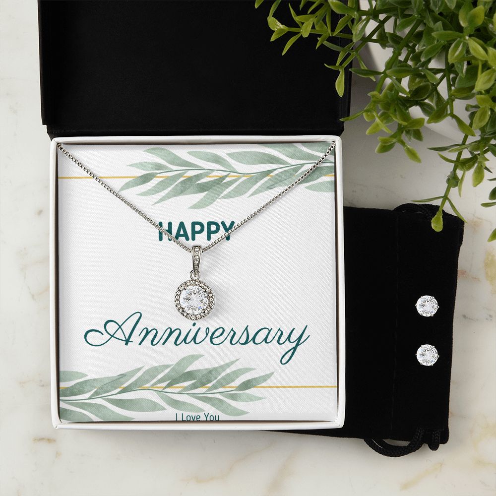 Elegant Anniversary Necklace & Earring Set - Romantic Jewelry Gift for Her - Perfect for Anniversaries, Valentine's Day & Special Occasions