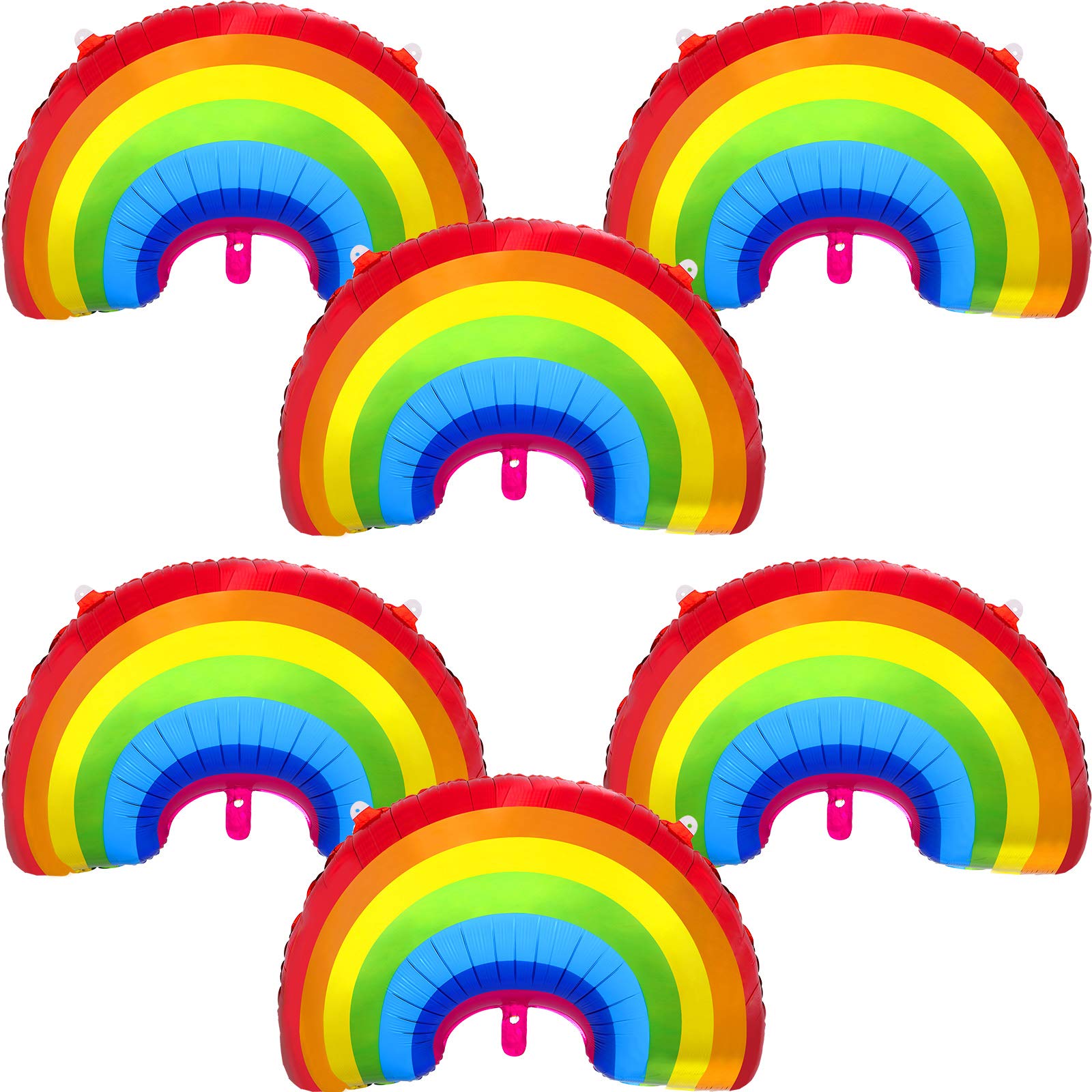 6-Piece Rainbow Pride Foil Balloons Set - Large LGBTQIA+ Party Decorations for Birthdays, Baby Showers & Weddings - Perfect for Pride Month Celebrations, Gender Reveals & Festive Events