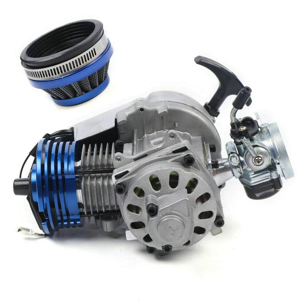 49CC 2 Stroke Racing Complete Engine Motor Kit with Pull Start - Compatible with Pocket Bikes, Mini Dirt Bikes, ATVs & Scooters | High Performance Motorized Bike Engine for Racing & Off-Road Adventures