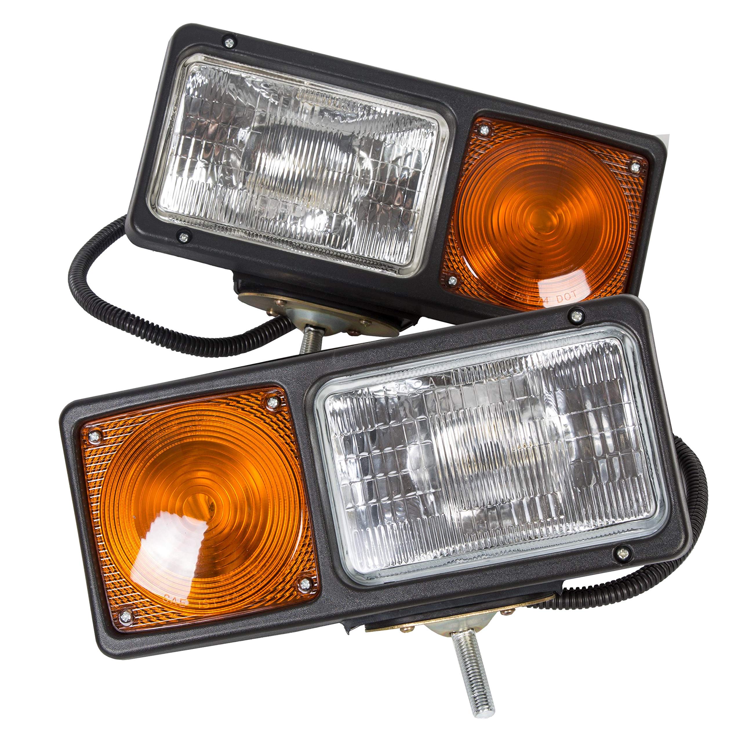 HECASA Universal Trunk Snowplow Lights - Clear Plastic Lens with Black Housing Replacement for 64261-4 | Compatible with Snow Plows, Winter Vehicles & Off-Road Trucks