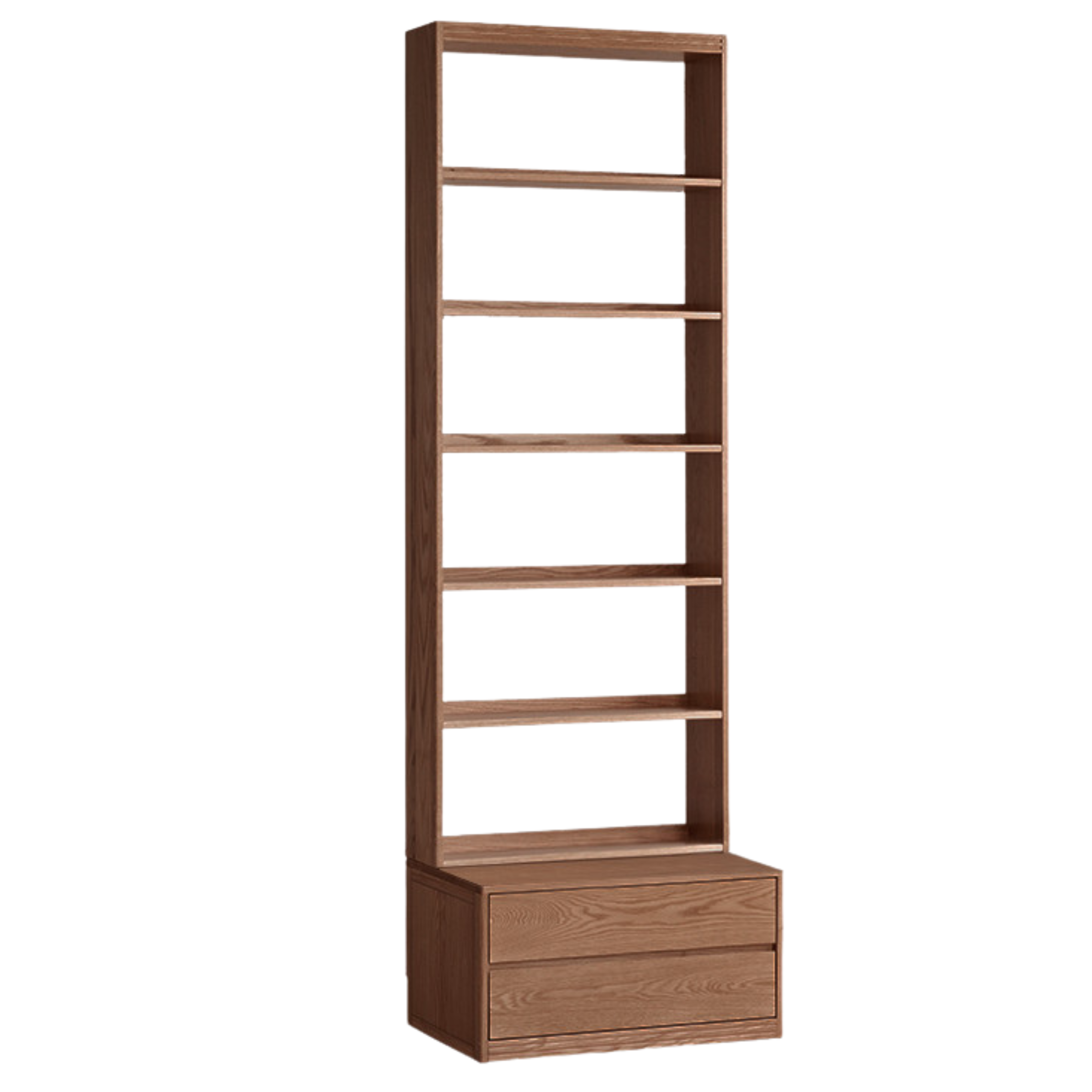 Solid Oak Wood Wall-to-Wall Bookshelf with Built-in Seat - Perfect for Home Library, Study Room & Living Room Storage