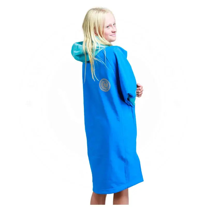 Kids Swimming Robe with Hood - Soft Shell Unisex Swim Cover Up for Boys & Girls, Quick Dry Cobalt Blue Pool Robe - Perfect for Beach, Poolside & Water Park Activities