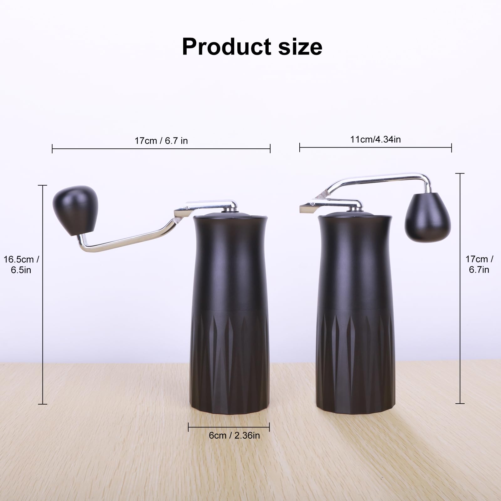 Premium Manual Coffee Grinder - Foldable Stainless Steel Hand Crank Coffee Bean Mill with Adjustable Ceramic Burr for Espresso, French Press & Pour Over - Perfect for Home, Camping, Travel & Gifts - Compact & Portable Coffee Accessory for Coffee Lovers