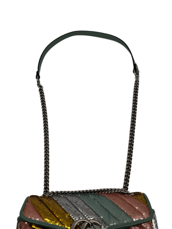Gucci Sequin Matelassé Crossbody Bag for Women - Luxury Designer Shoulder Purse with Shimmering Embellishments | Perfect for Parties, Date Nights & Special Occasions