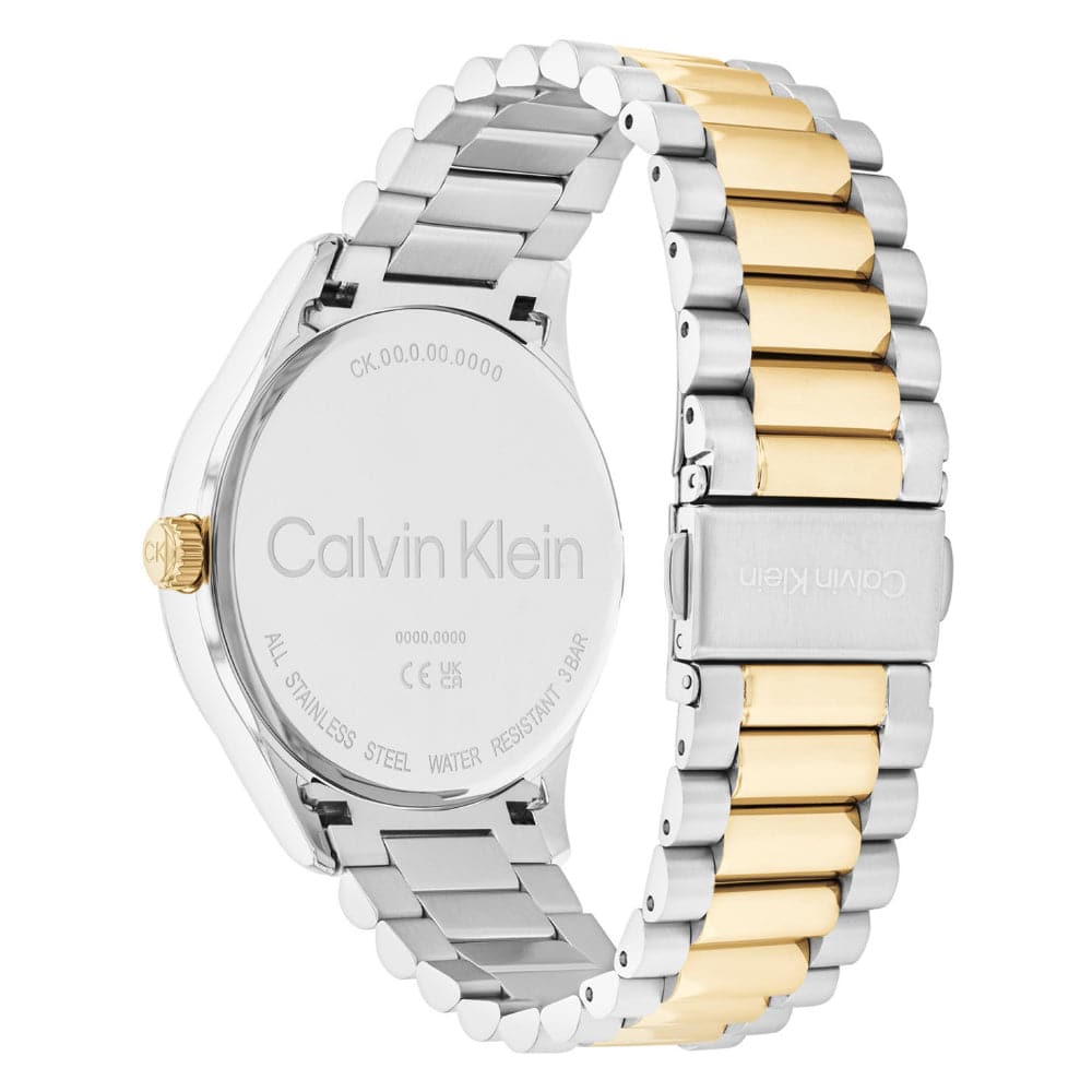 Calvin Klein Gray Dial Two-Tone Stainless Steel Unisex Watch 25200226 - Stylish Accessory for Work, Date Night & Everyday Wear