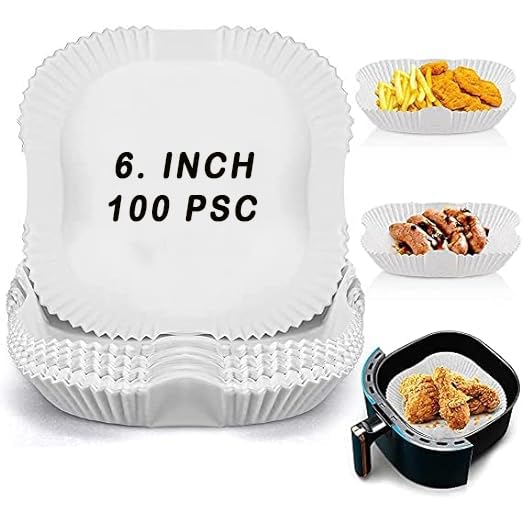100PC Air Fryer Paper White squar
