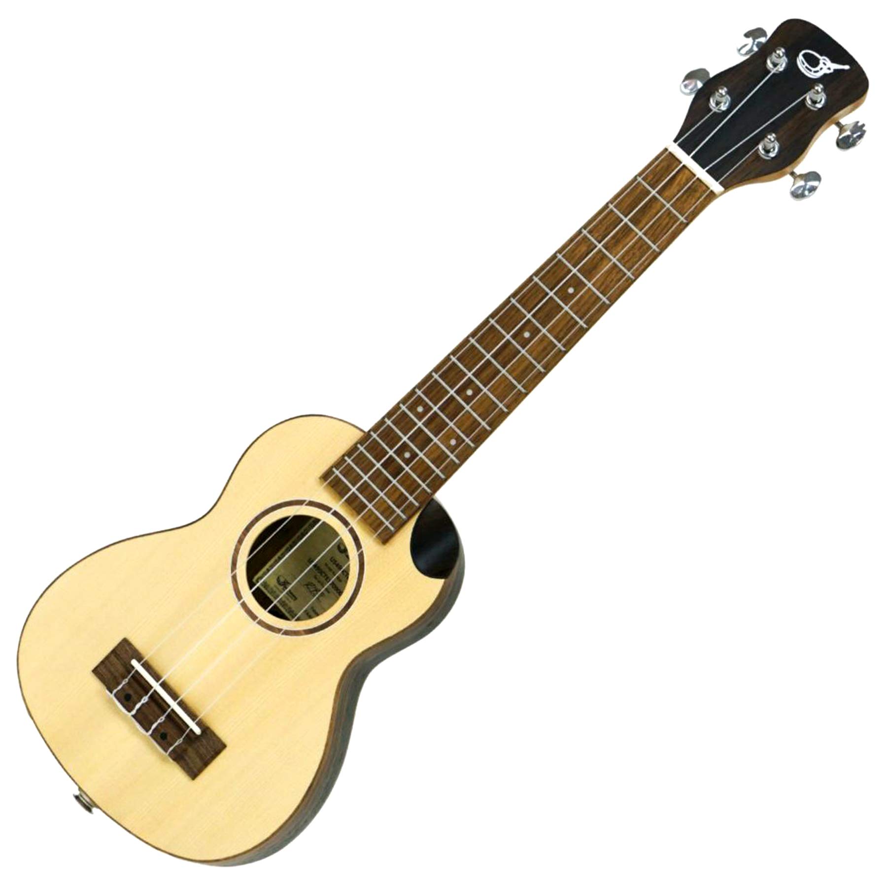 Solid Sitka Travel Ukulele - Premium US490CTE Soprano-Size Ukulele for Travelers | Best Portable Musical Instrument for Road Trips & Camping | Includes Durable Travel Case - Perfect for Beginners, Beach Vacations & Outdoor Adventures