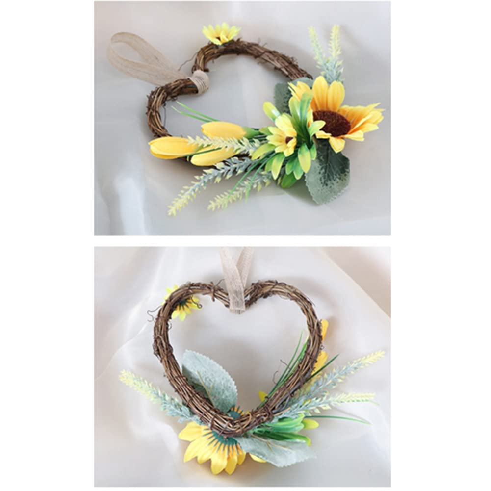 Zcargel Artificial Flowers Hanging Garland - Heart Shaped Vine Wreath with Faux Roses for Easter, Party & Garden Decor | Perfect for Wedding, Home, Wall, Door & Seasonal Decoration