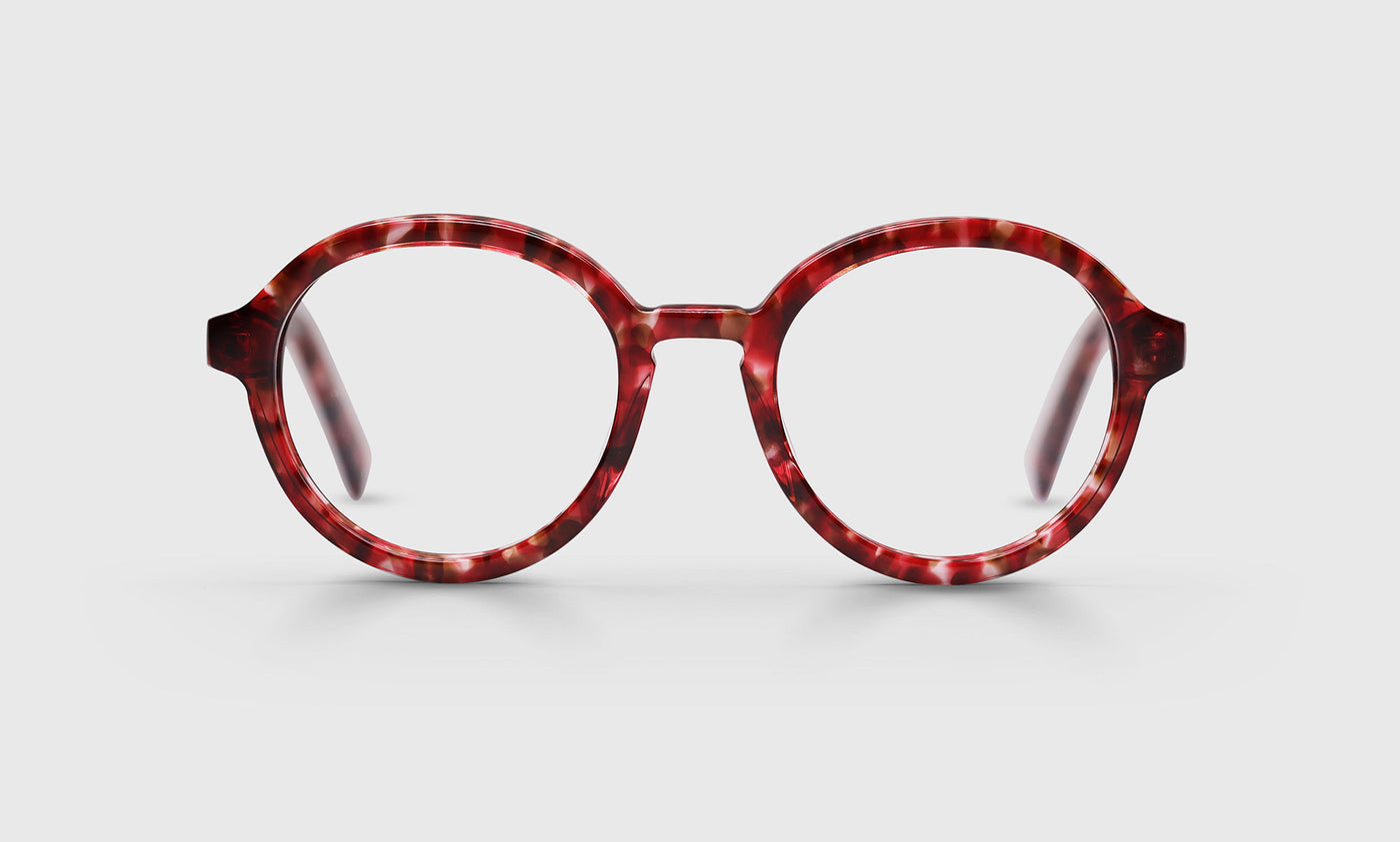 Roko Voko Color 01 Red Rose Bush Front and Temples - Stylish Eyeglass Frames for Women & Men | Perfect for Reading, Working, and Everyday Fashion Accessories