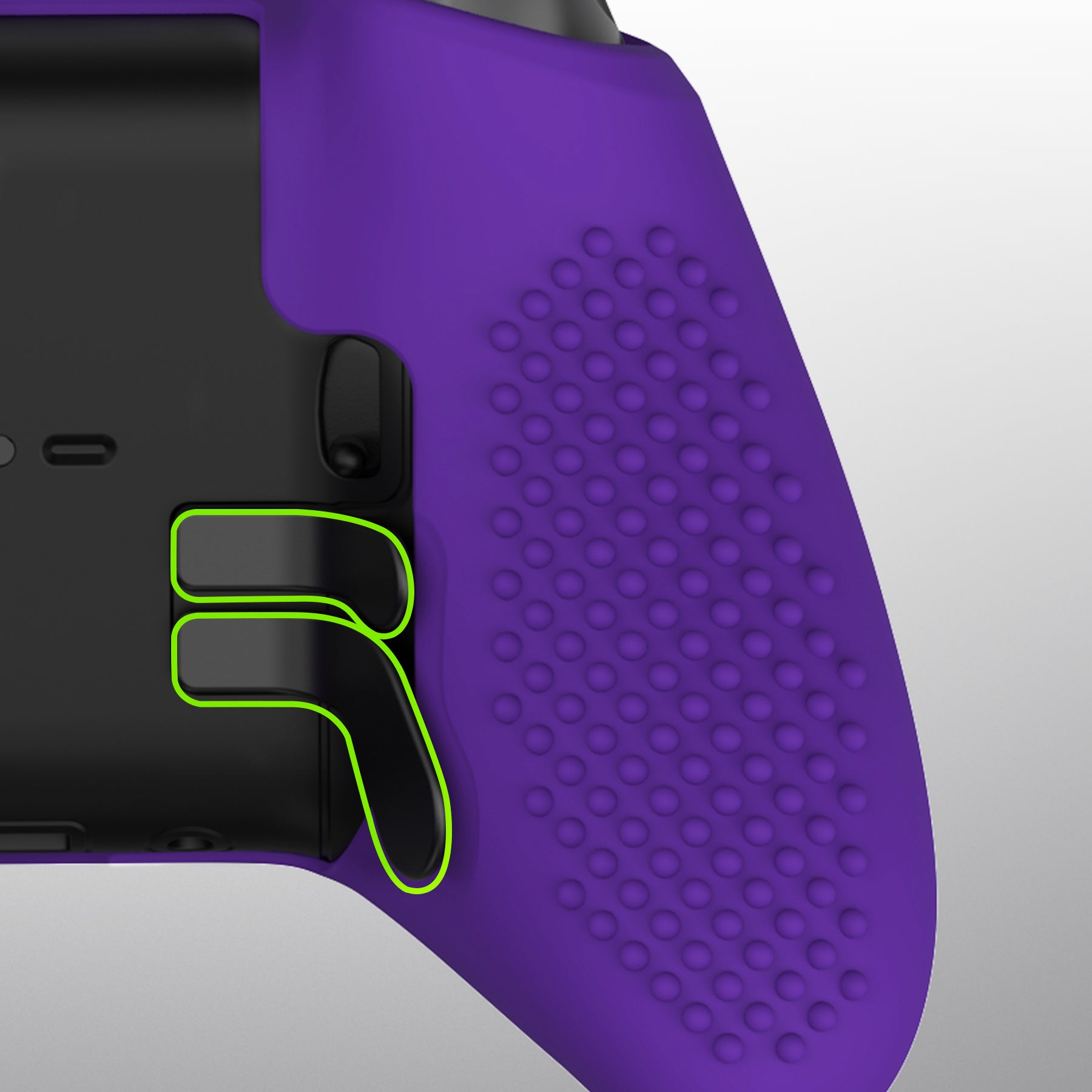 eXtremeRate PlayVital Purple Anti-Slip Silicone Controller Cover for Xbox One Elite Series 2 (Model 1797 & Core) - Soft Protective Skin with Thumb Grips & Analog Caps | Perfect for Gaming, Streaming & Long Play Sessions XBOWP0061GC