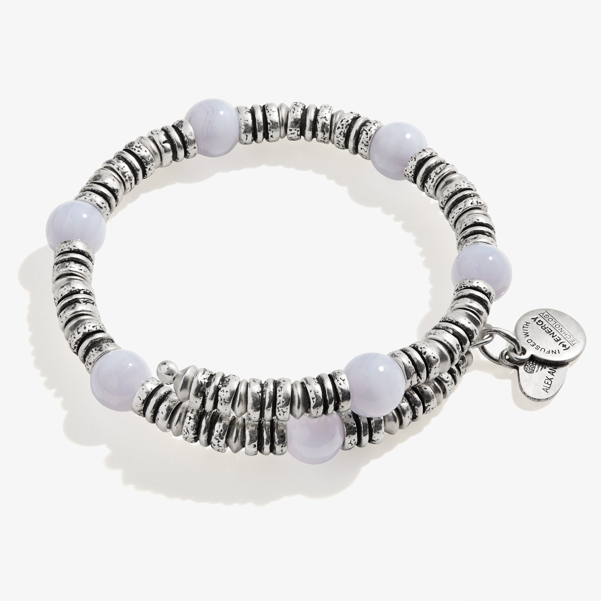Blue Lace Agate Beaded Wrap Bracelet for Women - Natural Stone Healing Crystal Jewelry for Stress Relief & Positive Energy - Perfect for Yoga, Meditation & Everyday Wear
