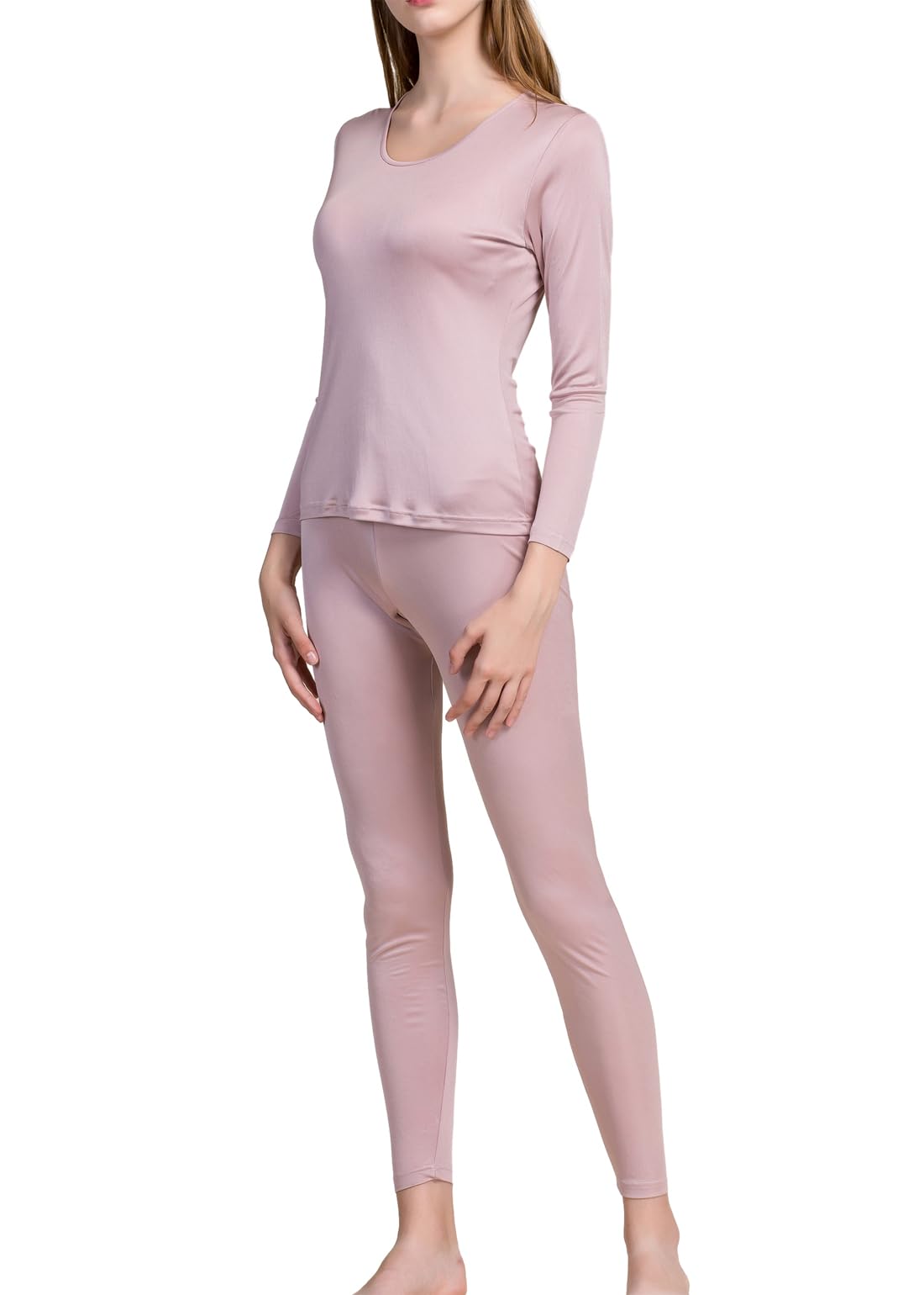 METWAHY Women's Silk Thermal Underwear Set - Soft & Warm Silk Long Johns for Winter - Perfect for Layering, Cold Weather & Indoor Comfort