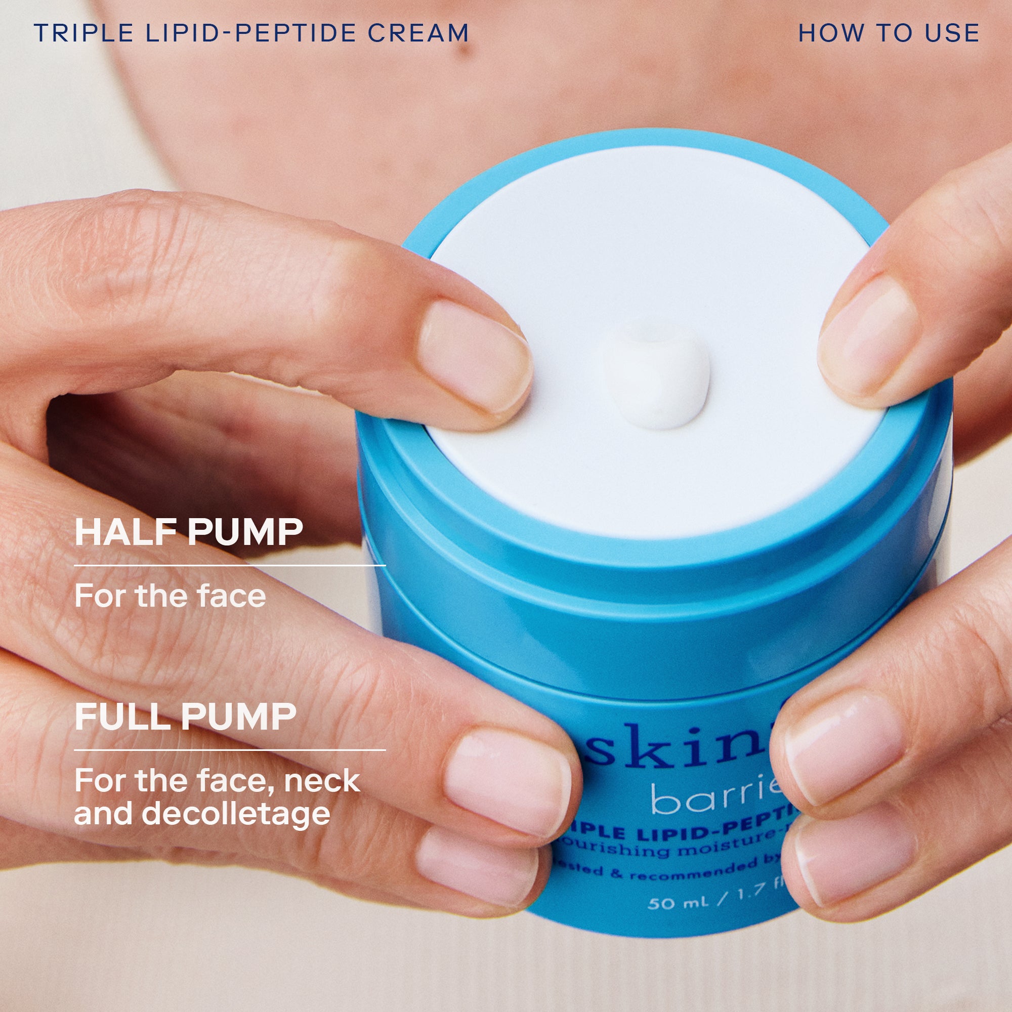Barrier+ Triple Lipid Peptide Cream - Anti-Aging Face Moisturizer for Dry Skin | Day & Night Hydration | Dermatologist Recommended Skincare