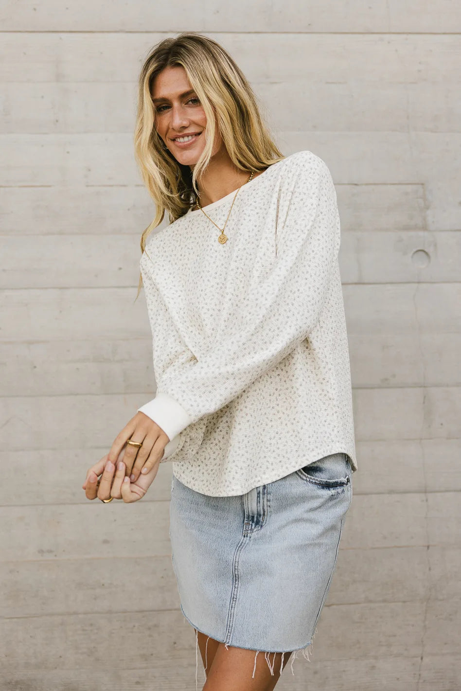 Margot Floral Waffle Knit Short Sleeve T-Shirt for Women - Soft & Comfortable Summer Top - Perfect for Casual Outings, Beach Days & Layering