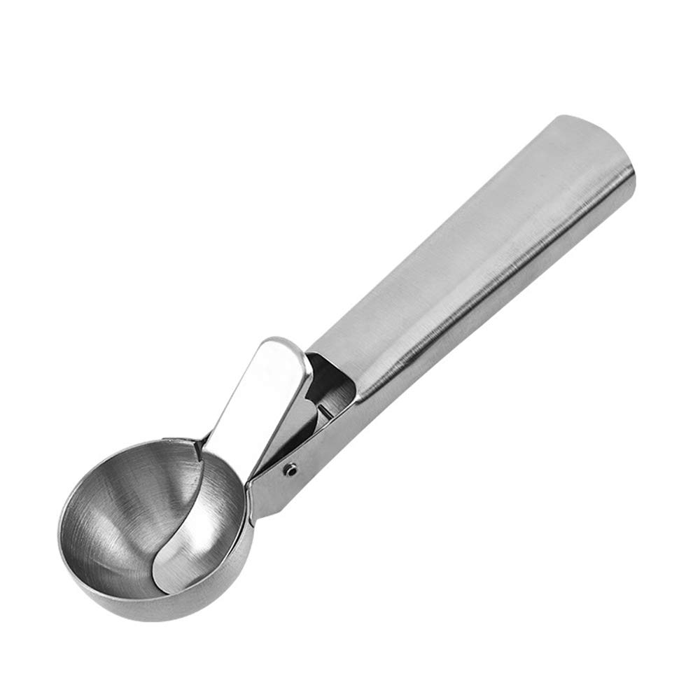 Premium Stainless Steel Ice Cream Scoop with Easy Trigger & Anti-Freeze Handle - Cookie Dough Spoon for Smooth Scooping - Perfect for Ice Cream Parlors, Bakeries & Home Dessert Making