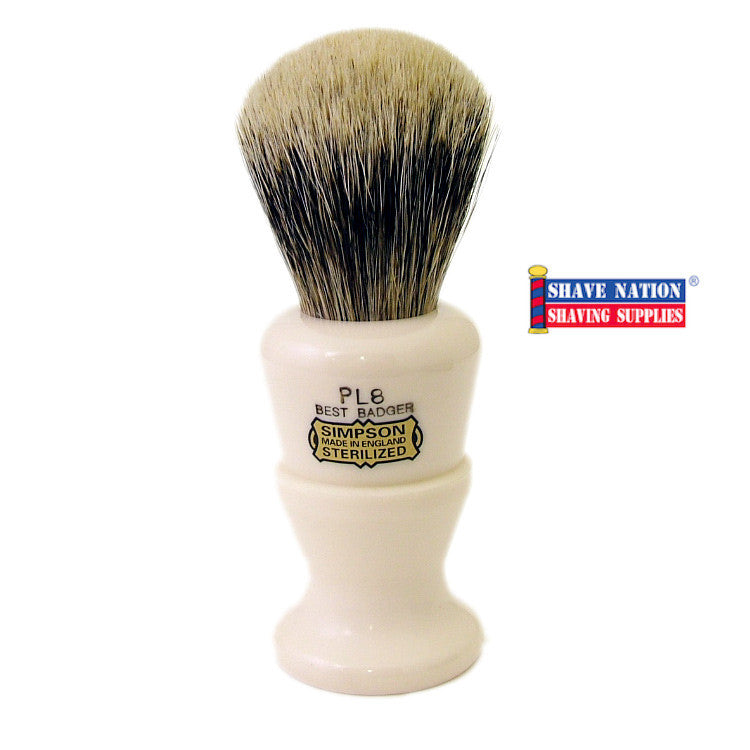 Simpsons Polo PL8 Shaving Brush – Premium Badger Hair for Wet Shaving | Perfect for Men's Grooming & Luxury Shaving Kits