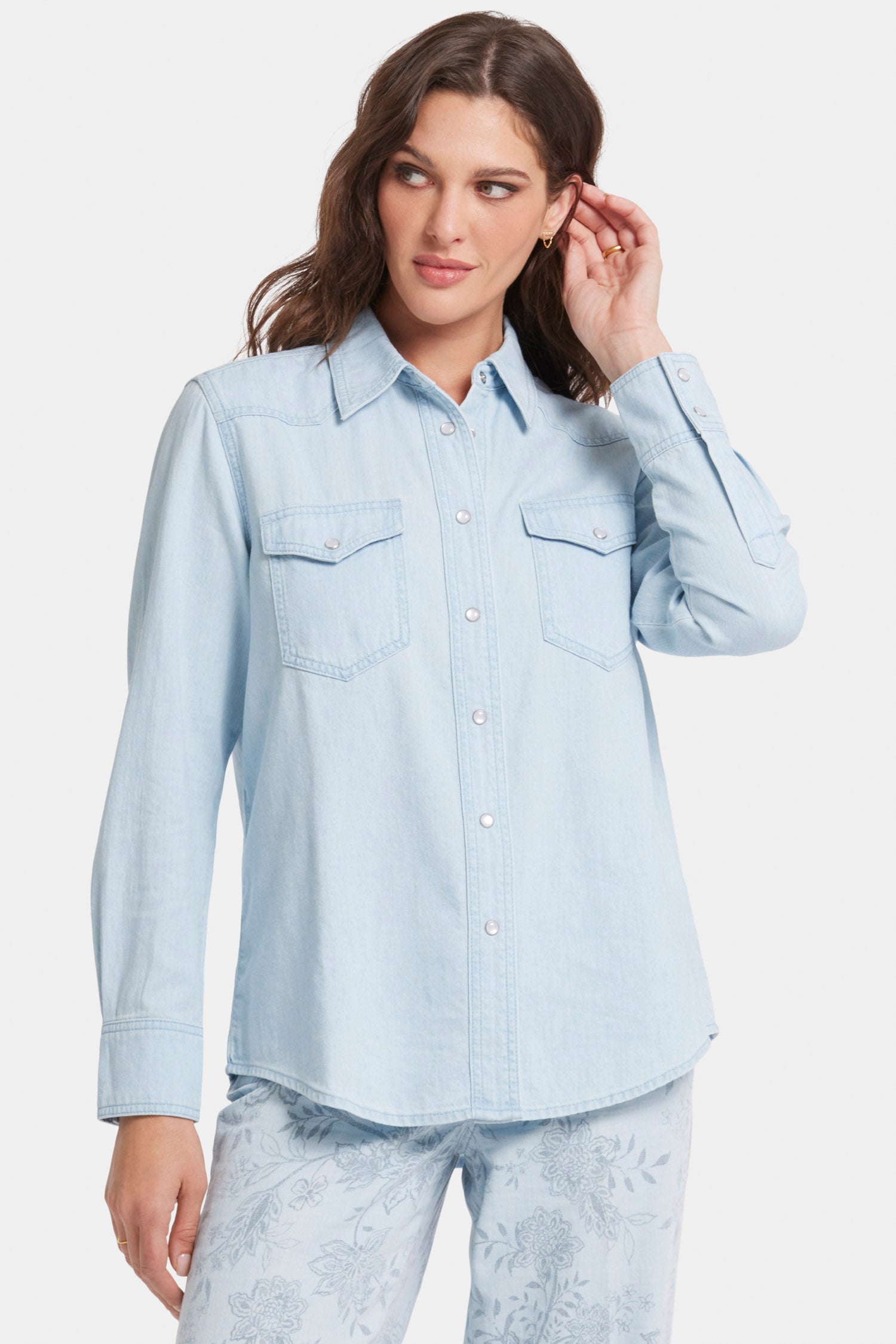 Classic Denim Shirt for Men & Women | Vintage Blue Denim Button-Up Shirt | Icy Lagoon Wash | Casual & Work Wear | Perfect for Outdoor Activities, Date Nights & Office Outfits