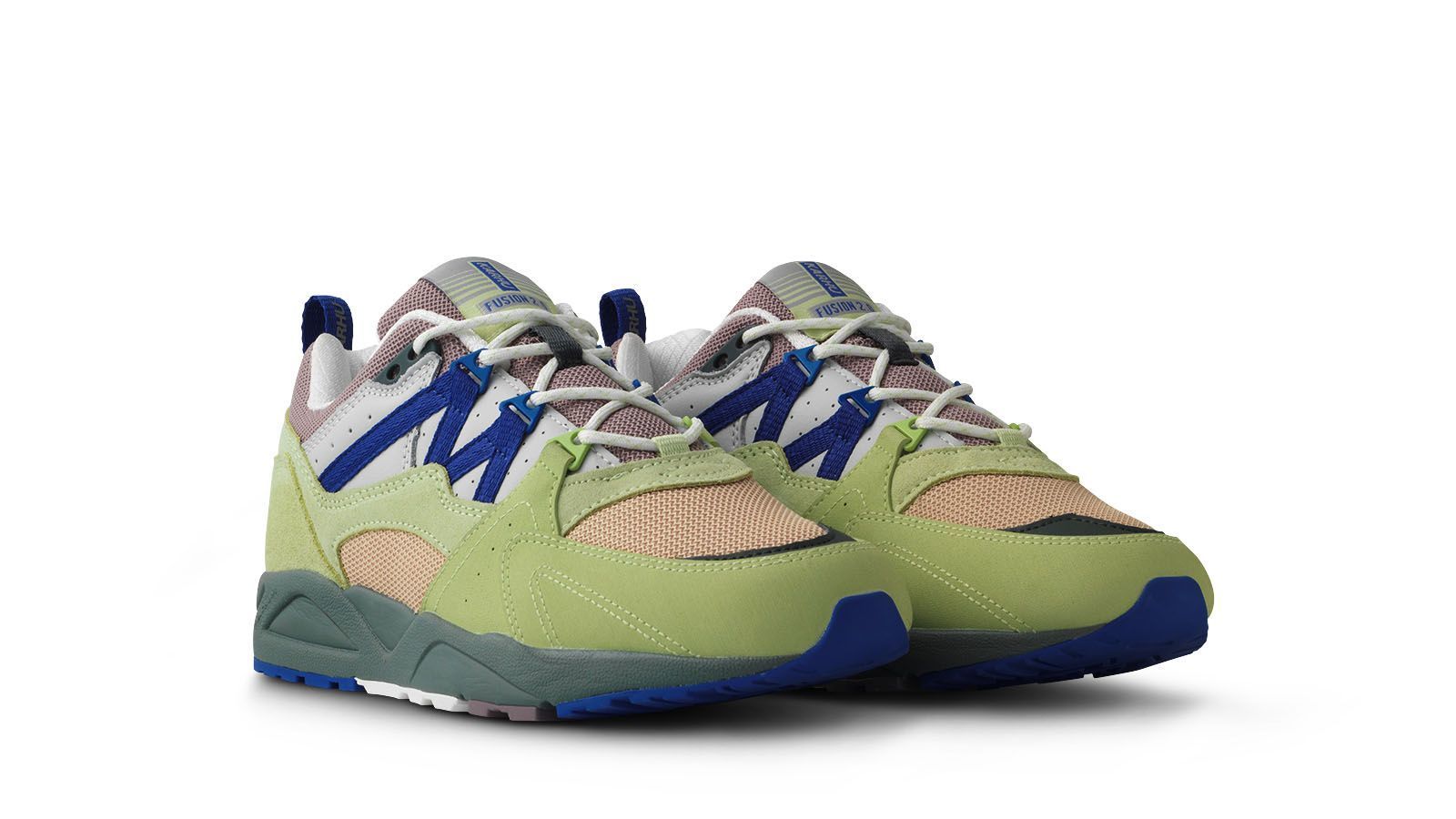 FUSION 2.0 Running Shoes - Shadow Lime & Amparo Blue | Lightweight Athletic Sneakers for Men & Women | Perfect for Jogging, Gym Workouts & Daily Wear