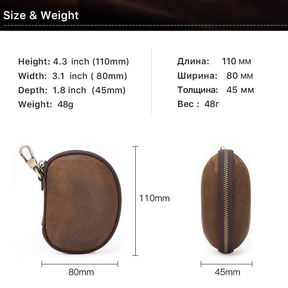 Hiram Men's Leather Coin Purse - Premium Travel Wallet for Coins & Cash (Coffee Brown) | Durable & Compact for Daily Use, Traveling, and Gifts