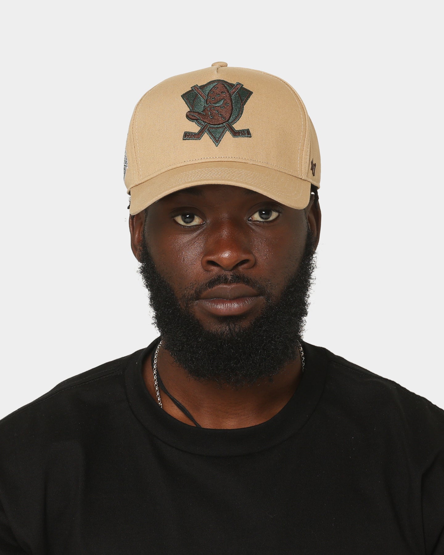 47 Brand Anaheim Ducks 'Croc Hunter' MVP DT Snapback Hat - Khaki/Dark Green Adjustable Baseball Cap for Men & Women - Perfect for Hockey Games, Outdoor Sports & Casual Wear
