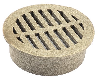 13S 4 Inch Sand Round Structural Foam Polyolefin Grate - Durable Drainage Cover for Landscaping, Patios & Pool Areas