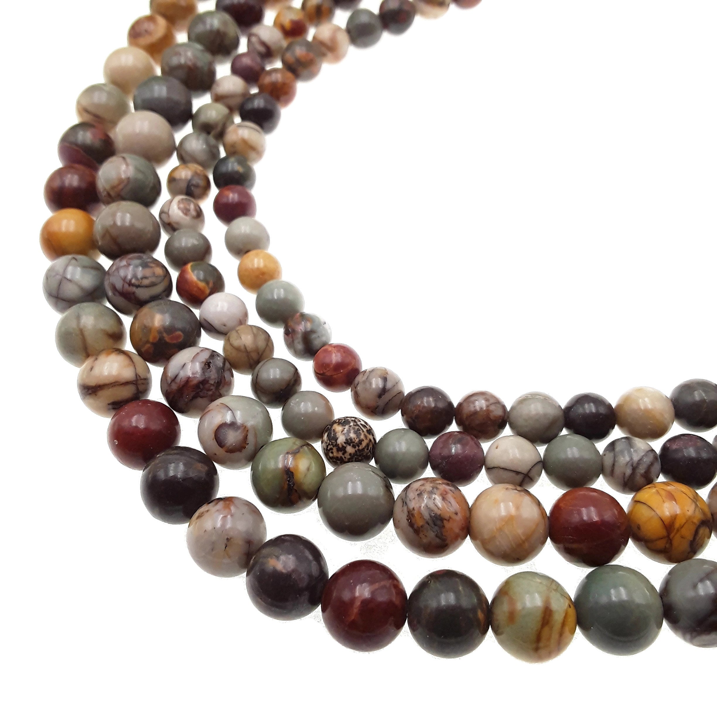 Natural Cherry Red Creek Jasper Smooth Round Beads - 6mm, 8mm, 15.5 Inch Strand for Jewelry Making, DIY Bracelets & Necklaces - Healing Stone Beads for Meditation & Energy Balancing