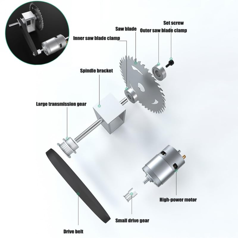 Mini Table Saw for Woodworking - Portable Adjustable Multi-Function Cutting, Sanding, Engraving & Drilling All-in-One Craft Machine | Perfect for DIY Projects, Home Workshops & Small Wood Crafts (Rising & Falling Style)