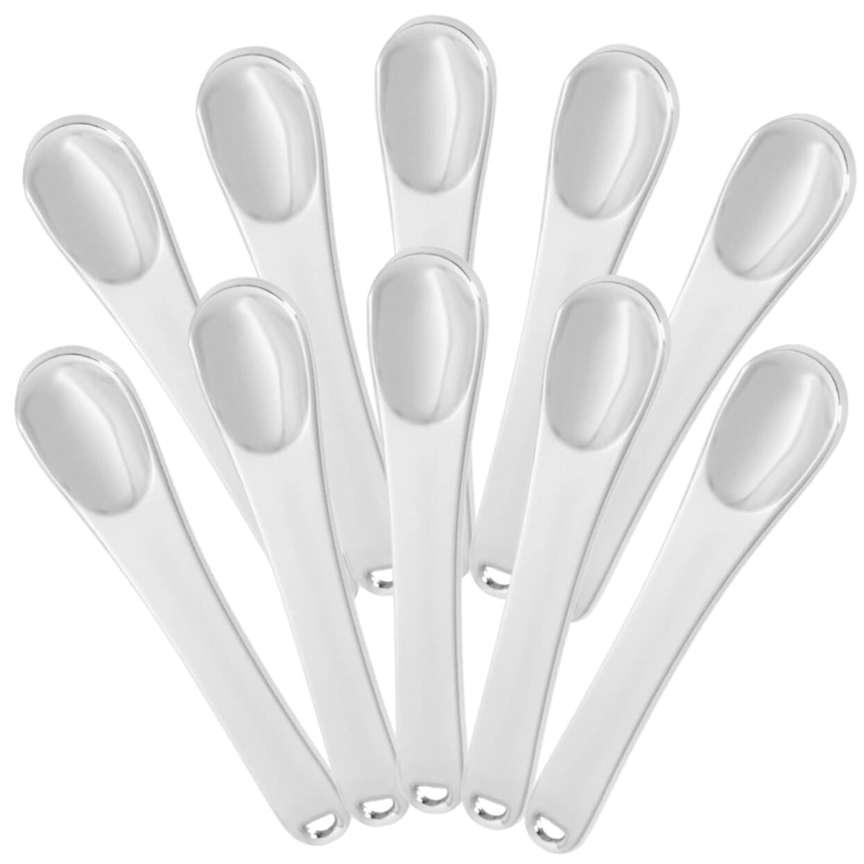SEWACC 10-Piece Stainless Steel Cosmetic Spatula Set - Korean Makeup Scoop, Skincare Tool, Foundation Spatula for Precise Application - Perfect for Professional Salons & Home Beauty Routines
