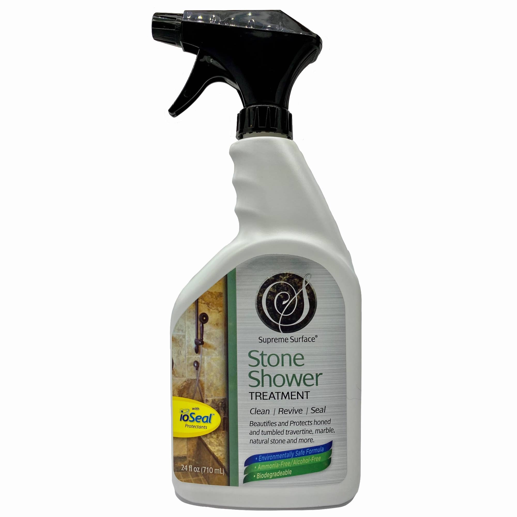 Natural Stone Shower Sealer & Protector - ioSeal Waterproof Treatment for Bathroom, Kitchen & Outdoor Tiles - Prevents Stains, Mold & Water Damage