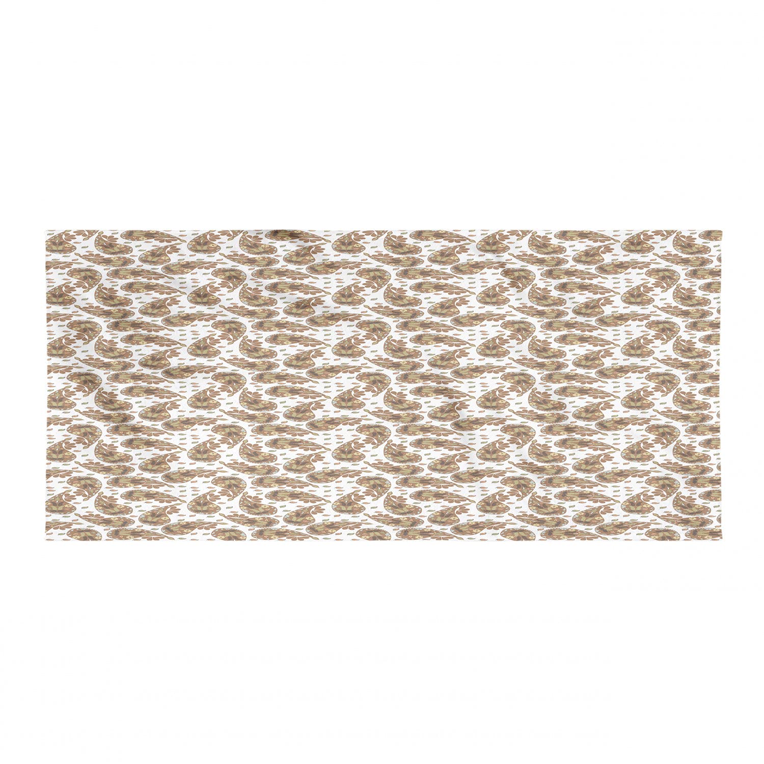 Ambesonne Brown Paisley Sports Towel - Soft Lightweight Absorbent Microfiber for Beach, Yoga, Gym - Autumn Almond Motif Design - Compact Travel Towel for Sports, Travel & Outdoor Activities