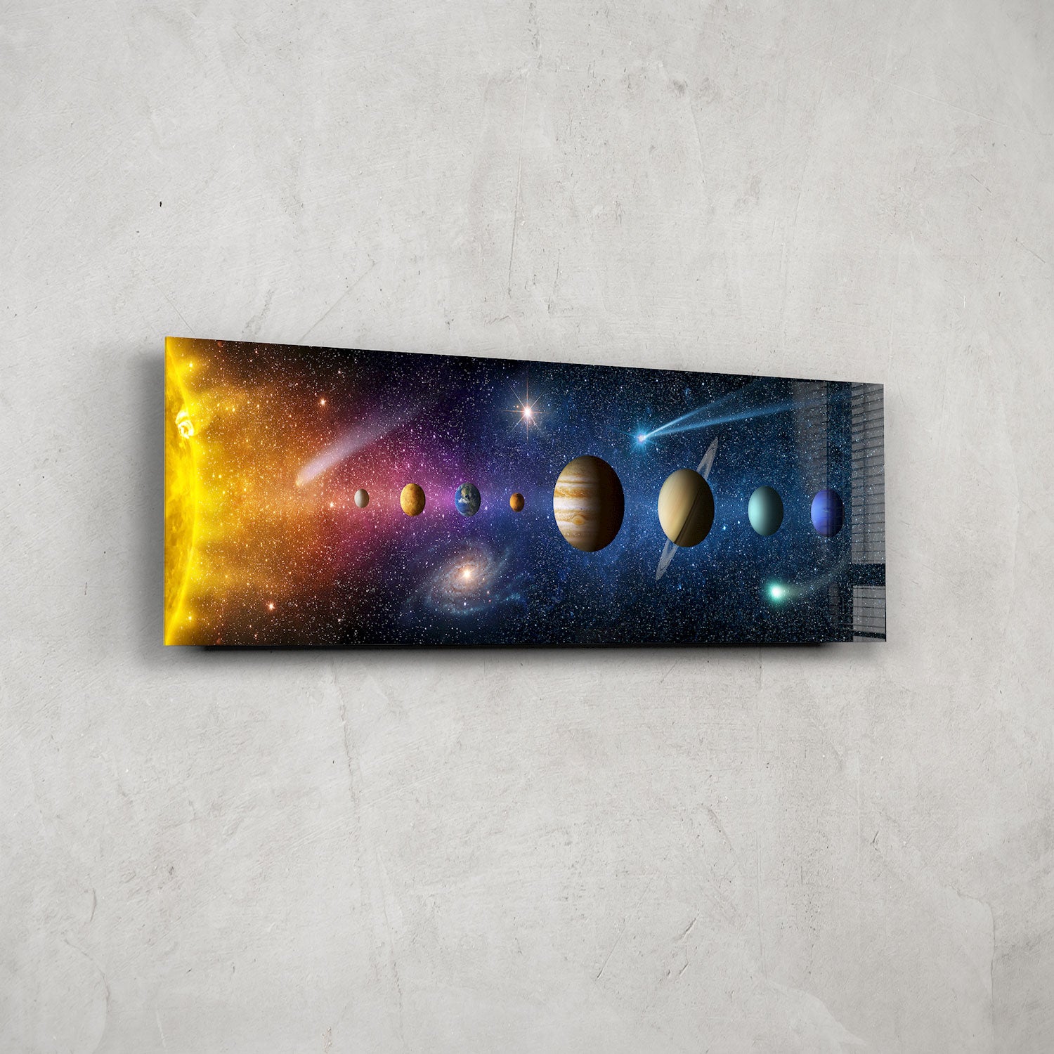 Solar System Panoramic Wall Art - Stunning Space Decor for Home, Office & Classroom - Perfect for Astronomy Lovers & Science Enthusiasts