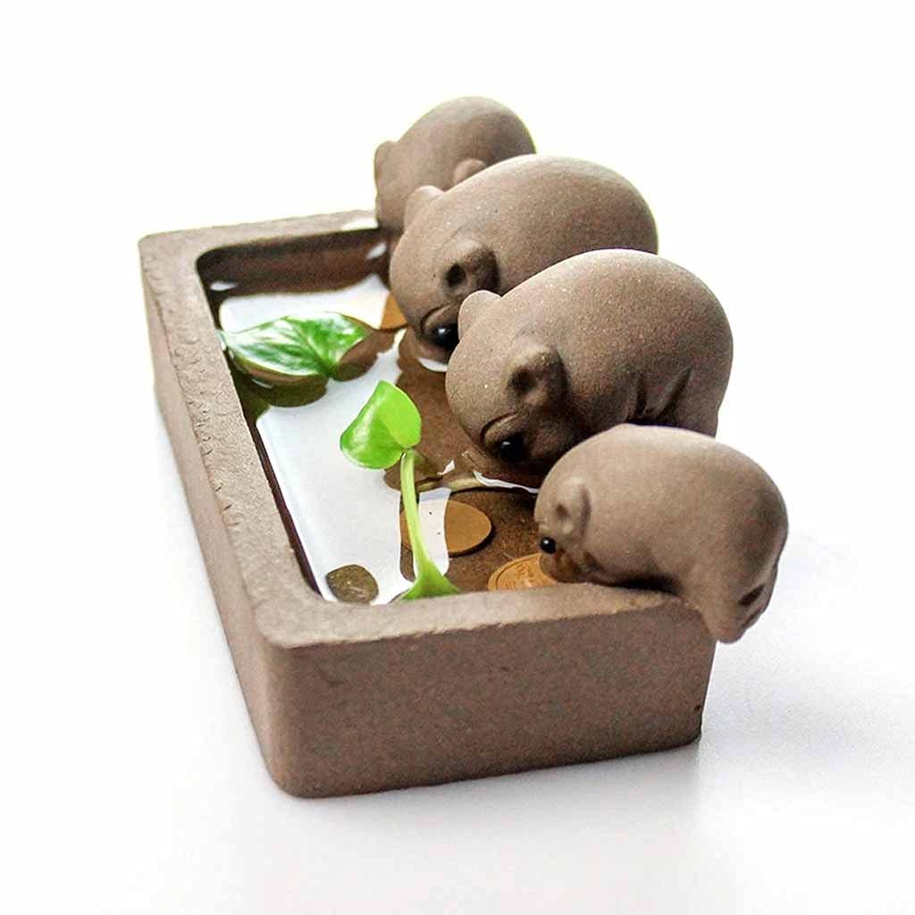 WJCCY Purple Clay Tea Pet - Handcrafted Chinese Kung Fu Tea Set Accessory, Little Pig Design for Tea Ceremony & Home Decor | Perfect for Tea Lovers & Zen Decor
