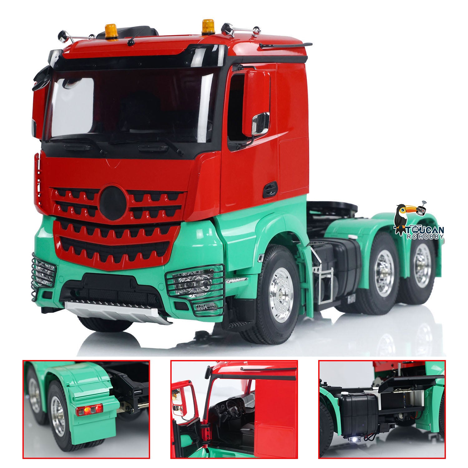 1/14 Scale Customized TOUCAN 6x4 RC Tractor Truck - Remote Control Car Model with Light & Sound, Upgraded ESC Servo Motor (Assembled/Painted) - Perfect for Hobbyists, Collectors & Off-Road Racing Enthusiasts